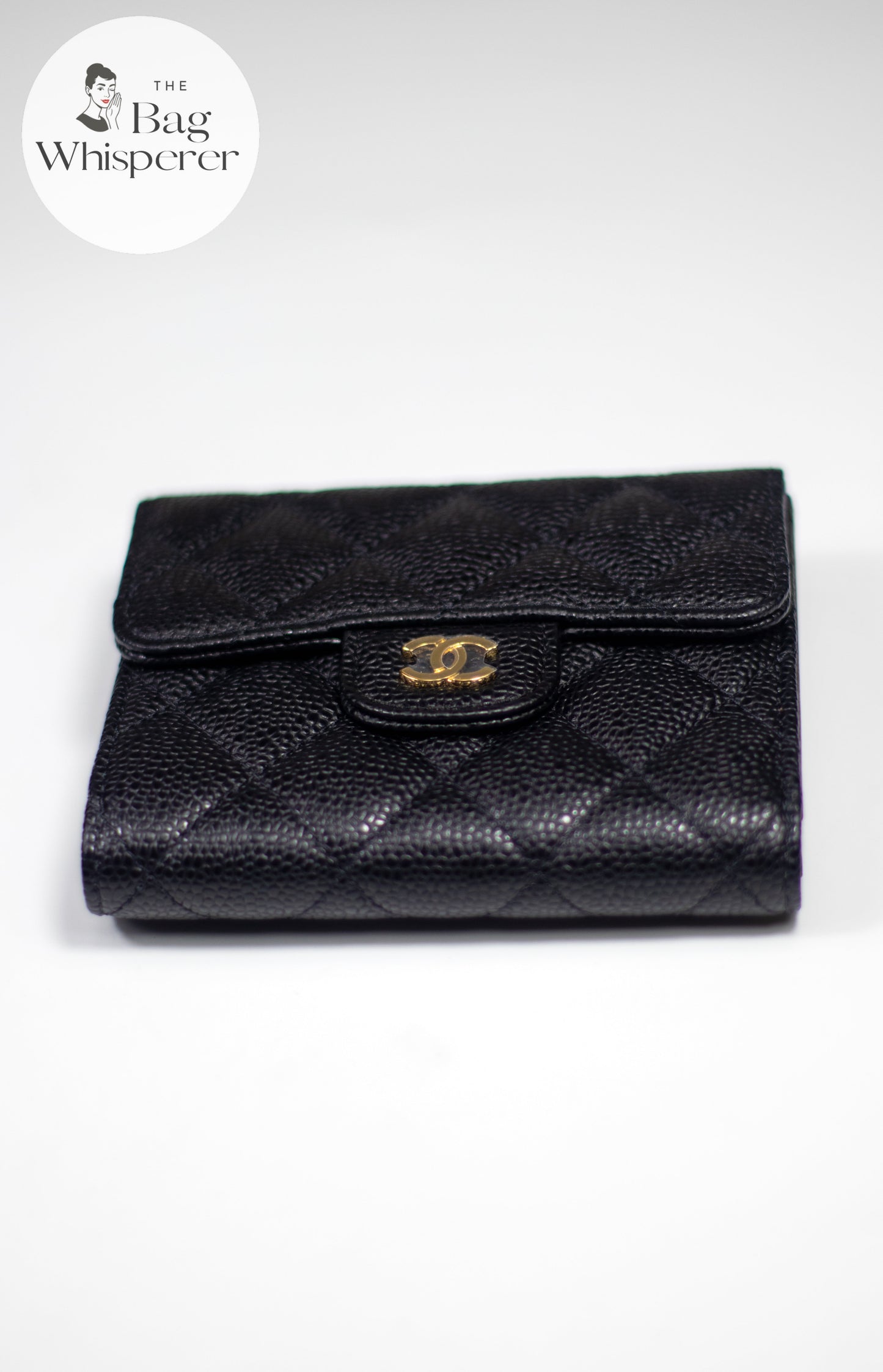 Classic Small Flap Wallet – Black Caviar with Gold Hardware