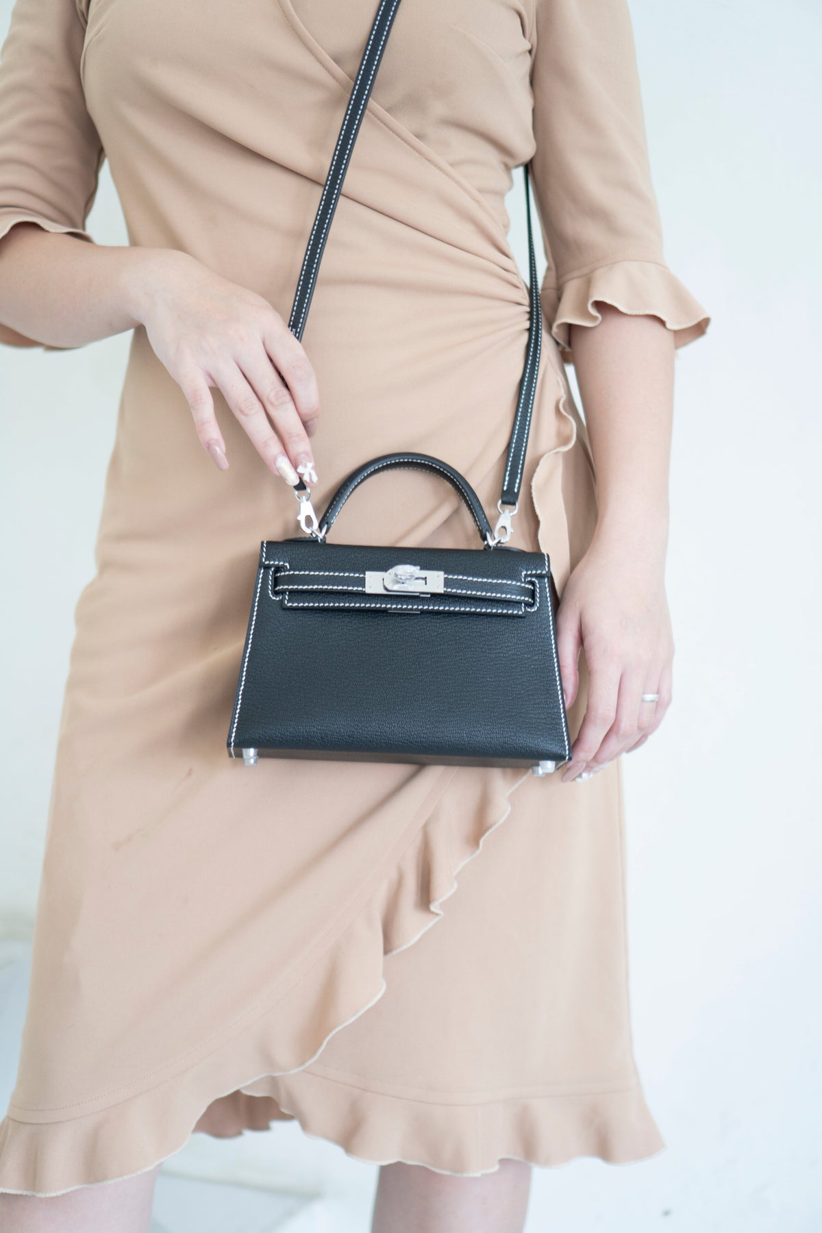 Mini KL II Sellier – Noir Chèvre with Gris Perle Interior | HSS Special Order
