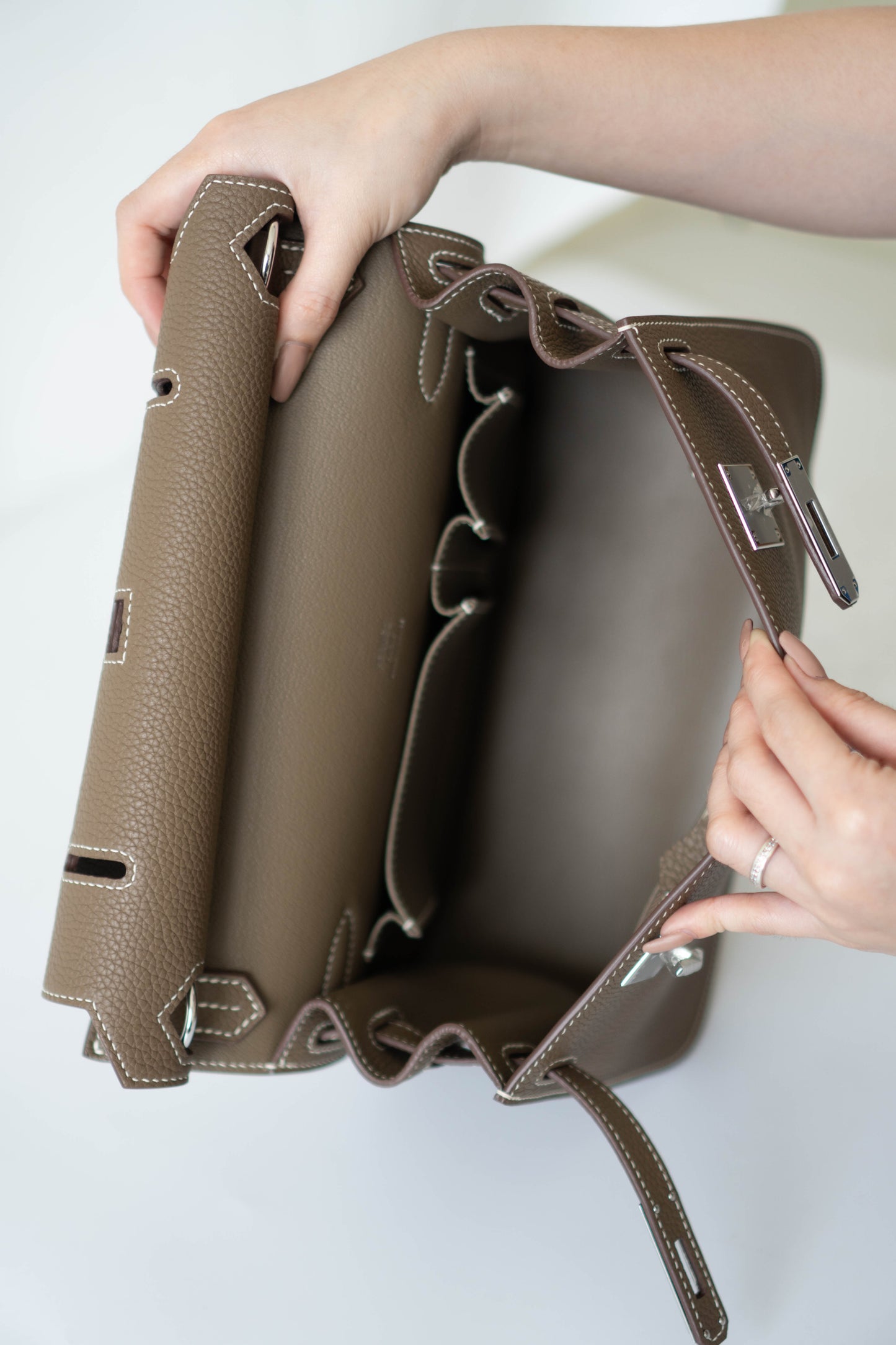 Jypsiere Bag – Etoupe Togo Leather with Palladium Hardware