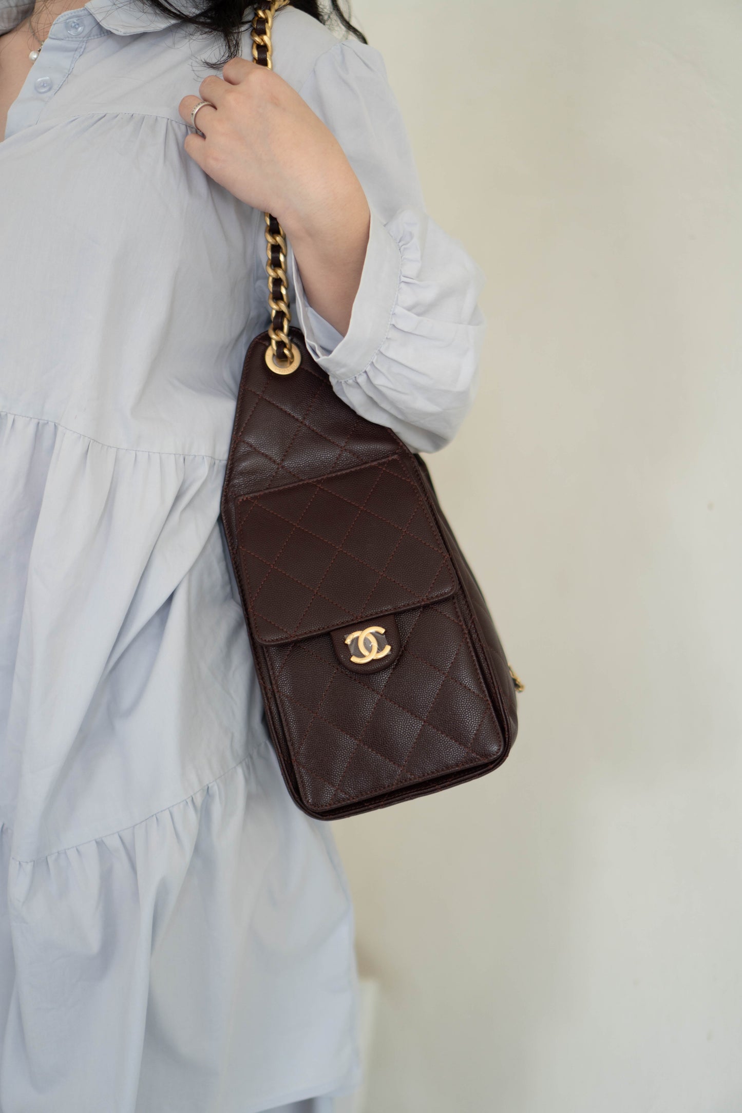 C25 Small in Dark Brown Caviar Leather