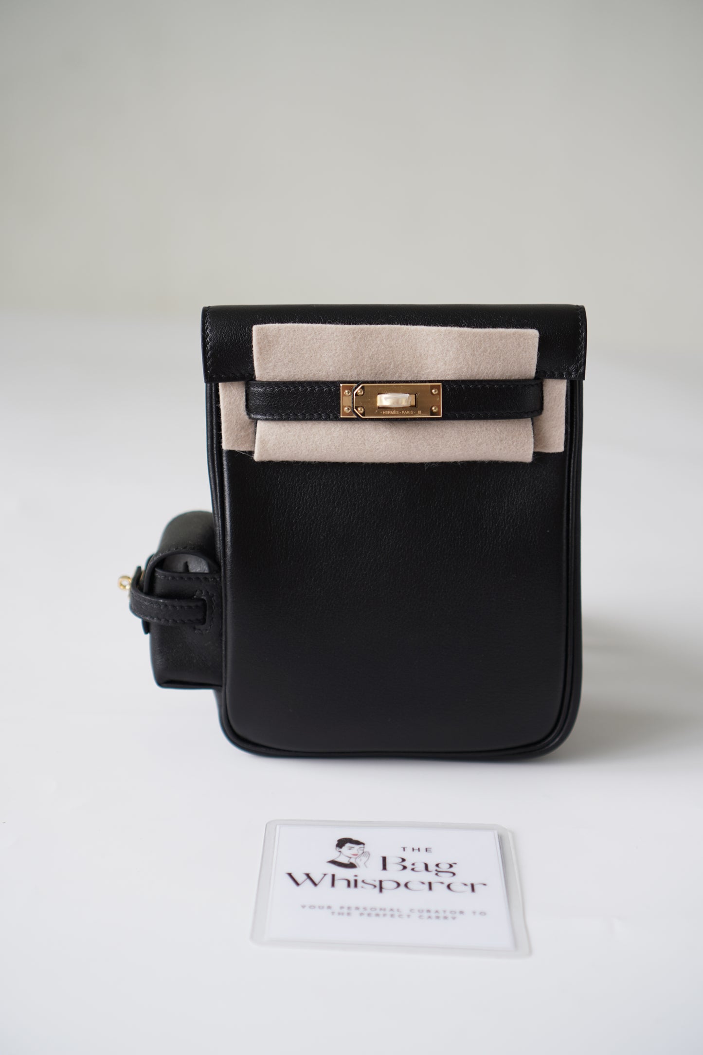 Kelly Jump Backpack in Noir Swift leather
