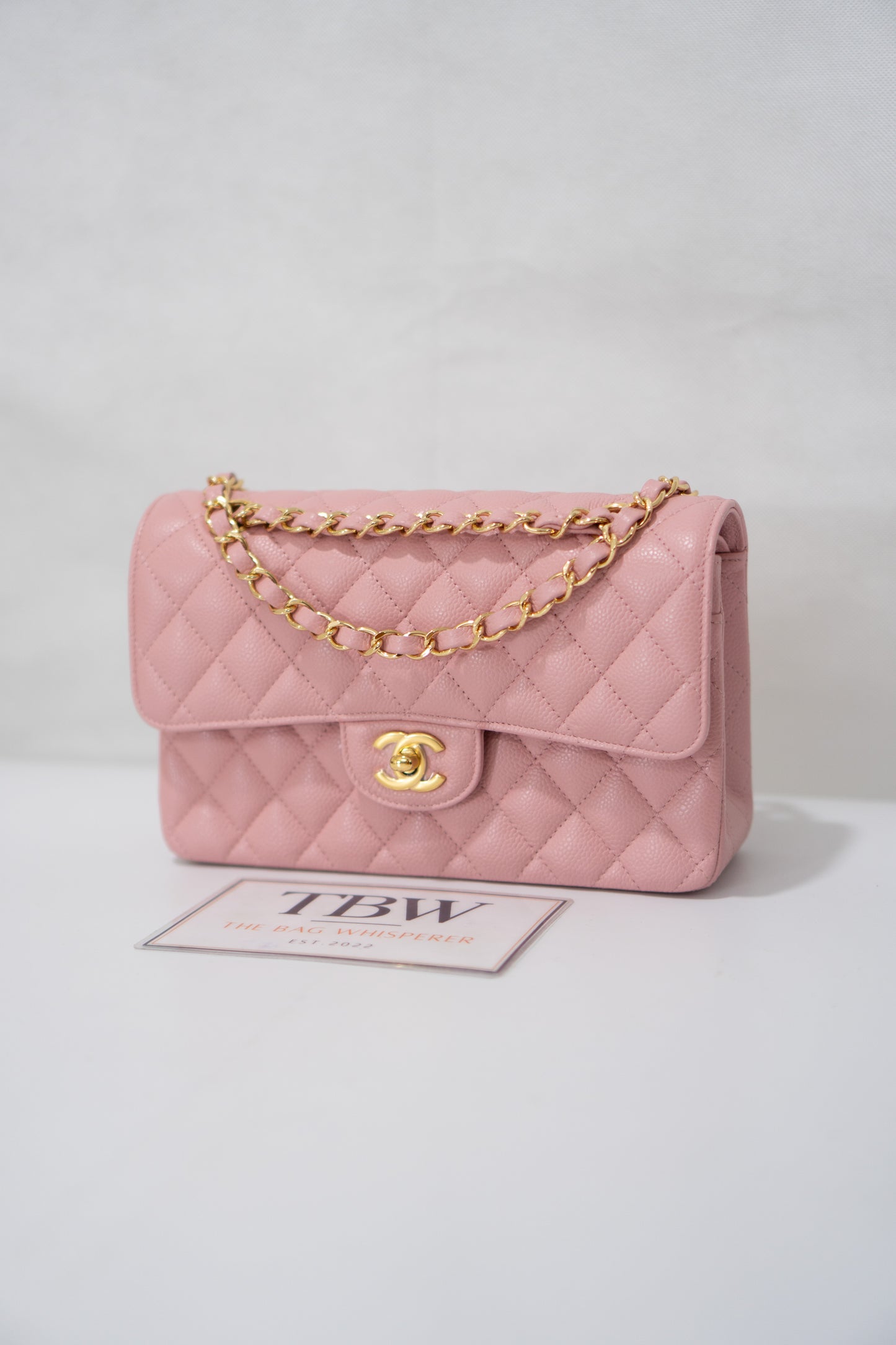 Classic Flap Bag – Light Pink Caviar Leather with Gold Hardware
