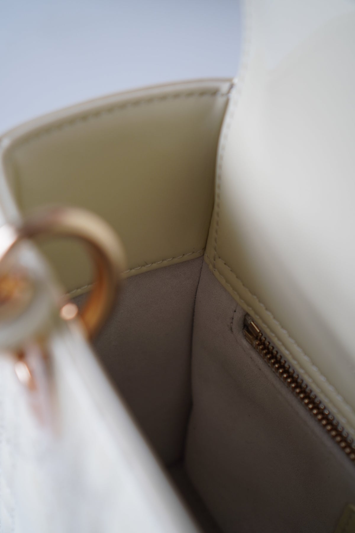 Lady D Small White Patent Leather