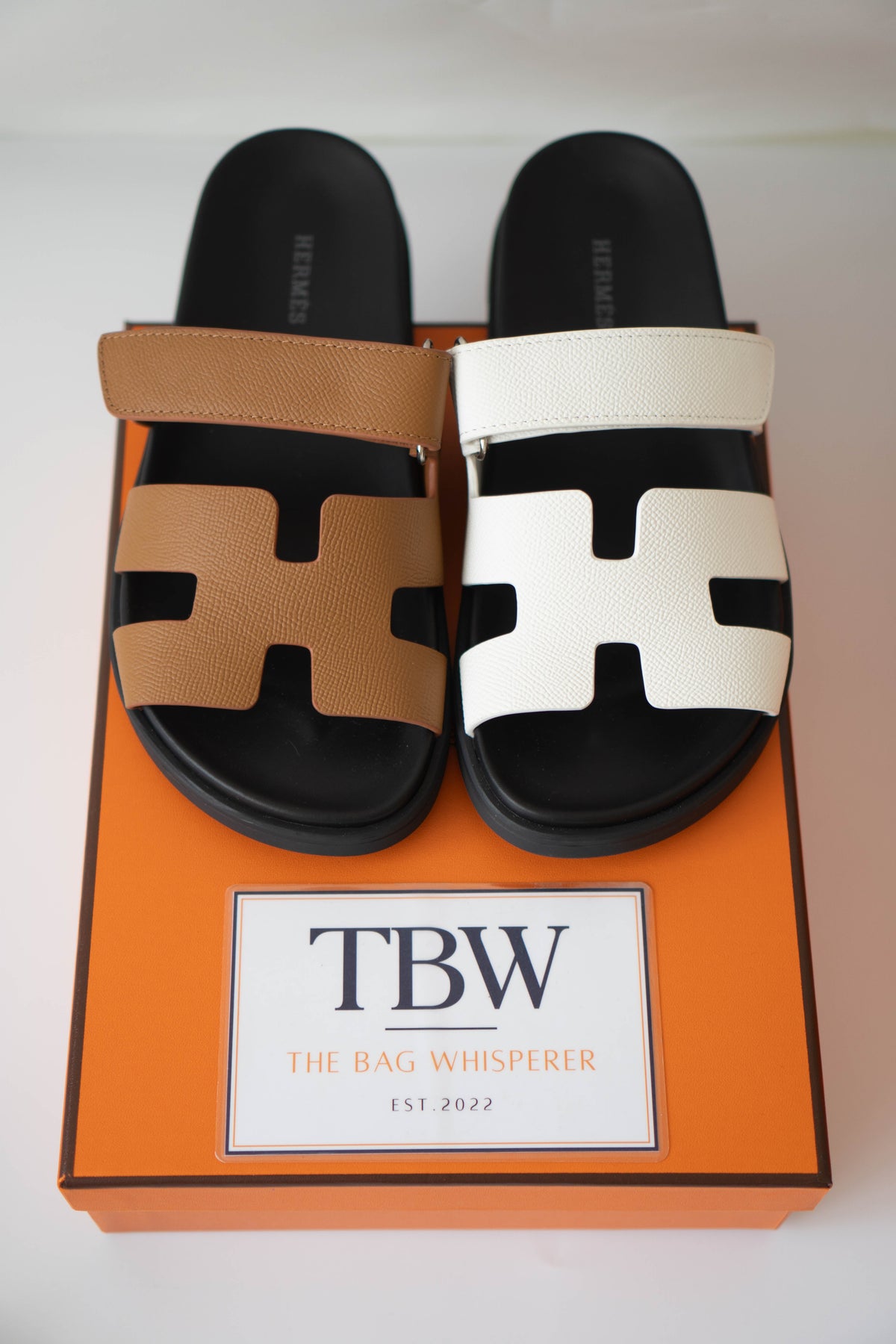Chypre Sandals – Black Sole with White Epsom Leather