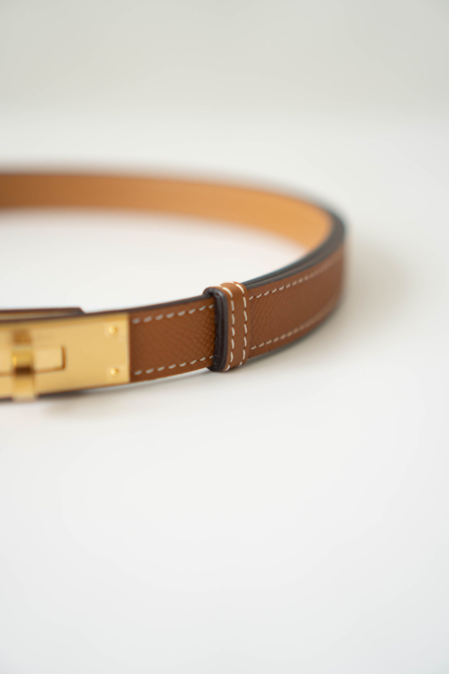 KL Belt – Gold Epsom Leather with Gold Hardware