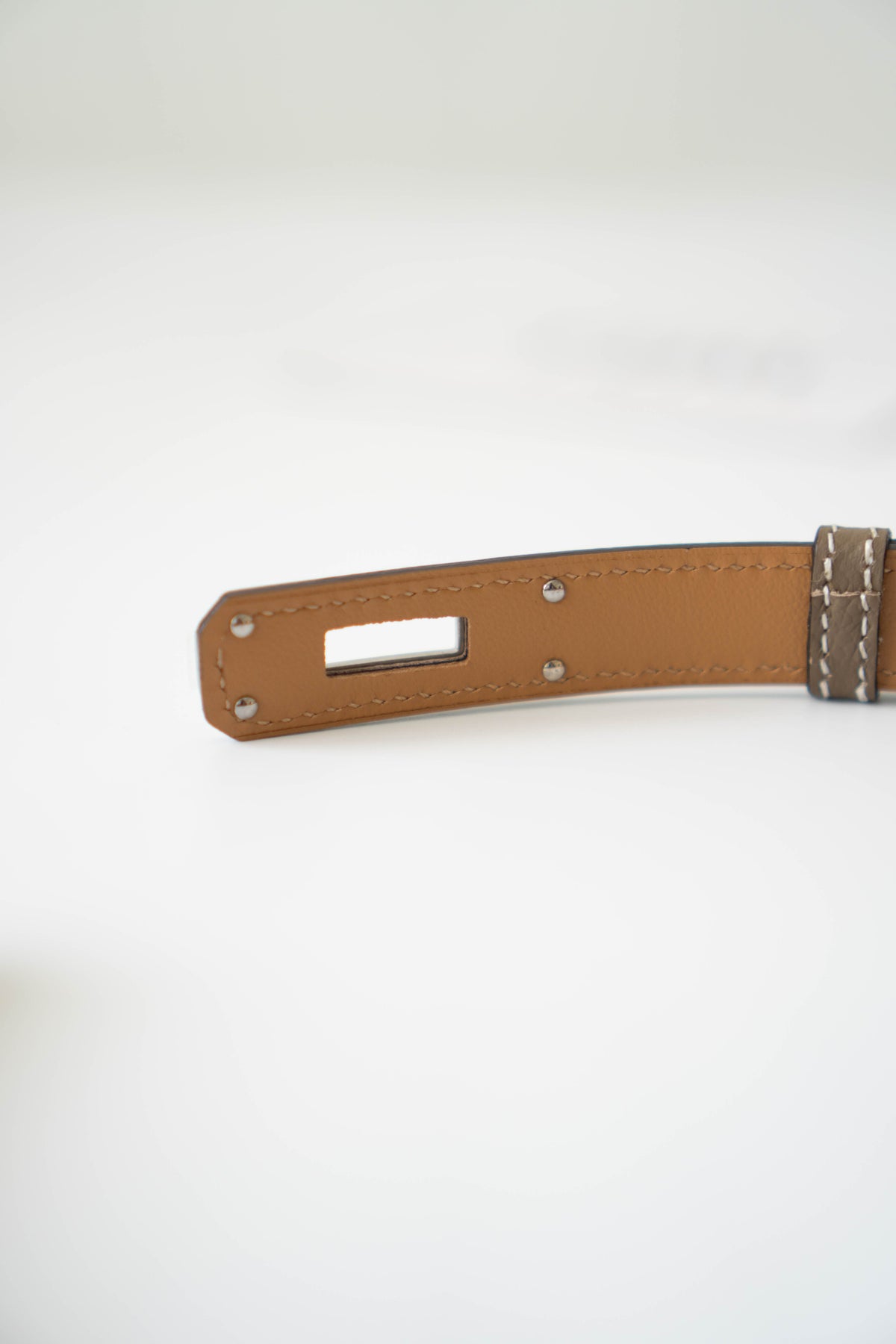KL Belt – Etoupe Epsom Leather with Palladium Hardware