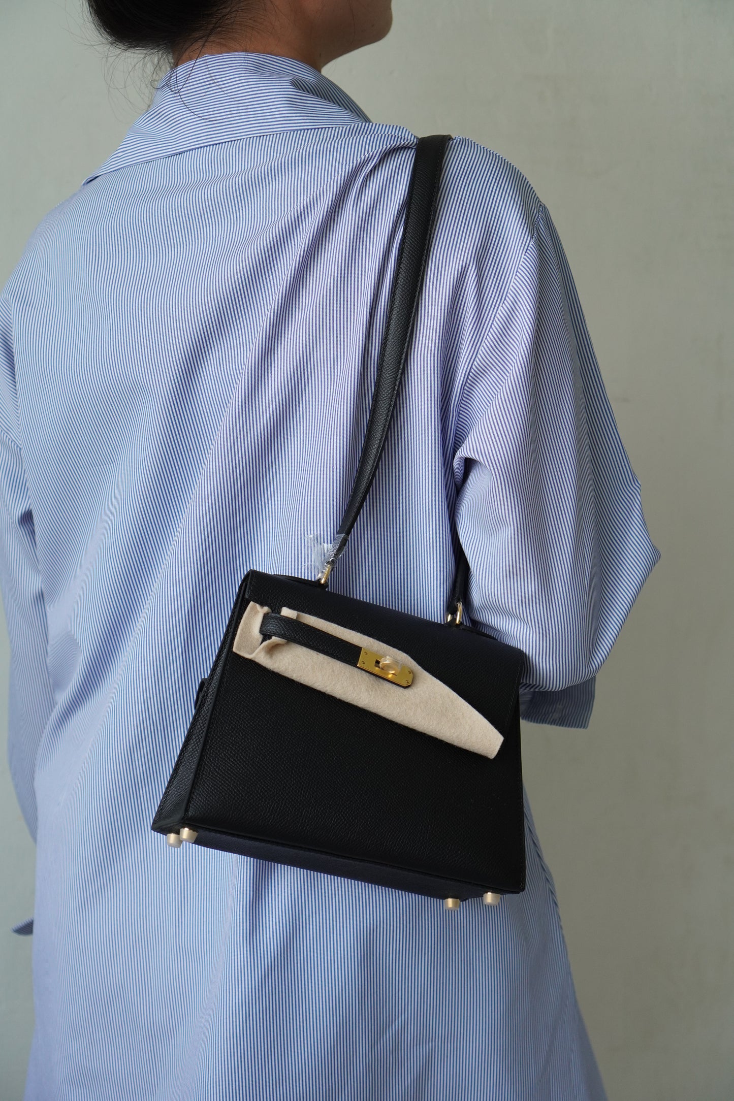 Kelly Désordre Mini in Noir Epsom