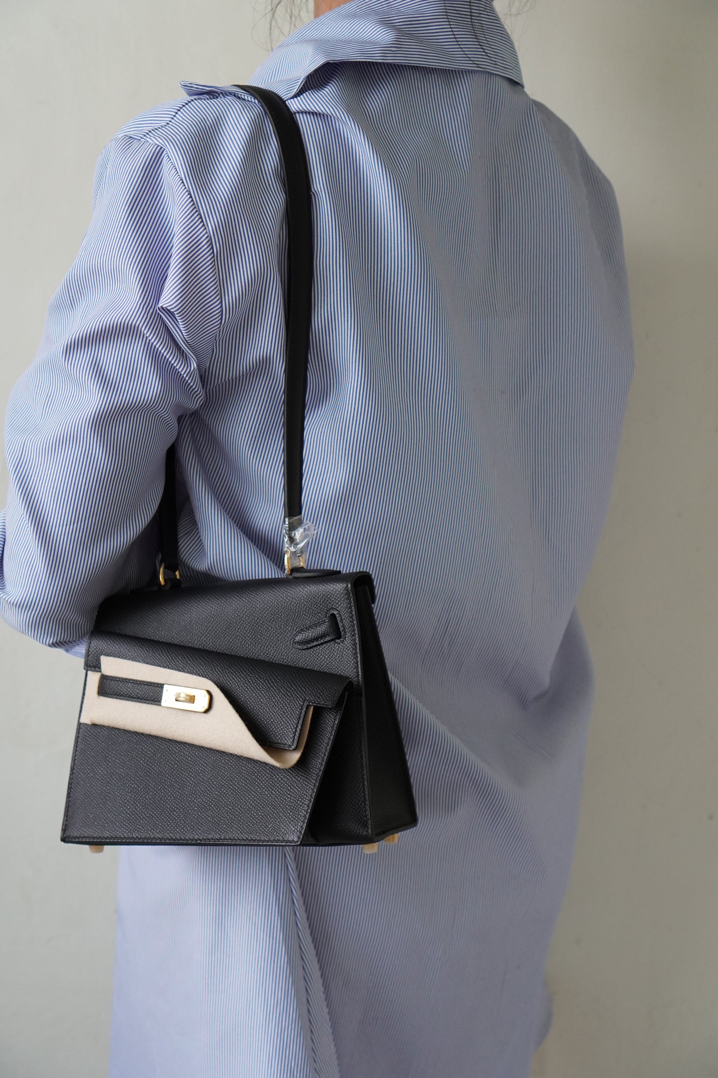 Kelly Désordre Mini in Noir Epsom