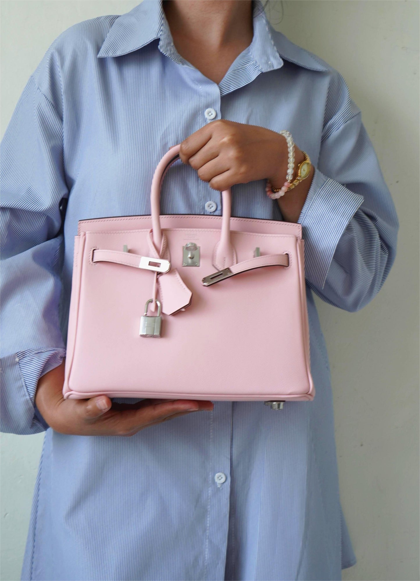 Birkin 25 in Rose Sakura Swift leather