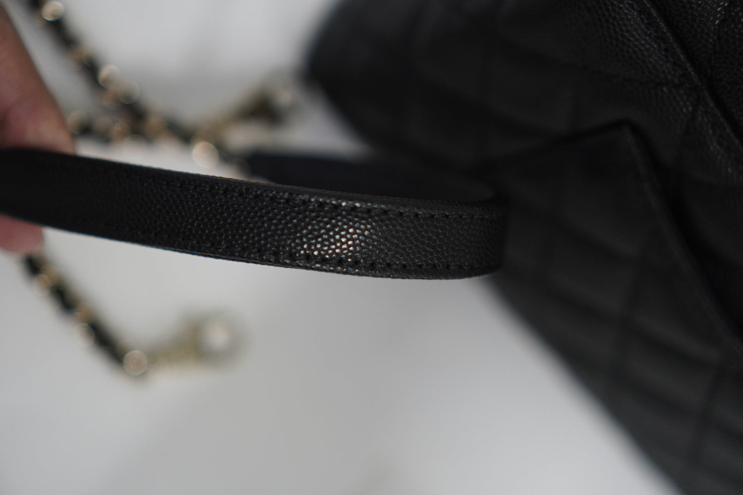 Small Coco Handle in black caviar leather