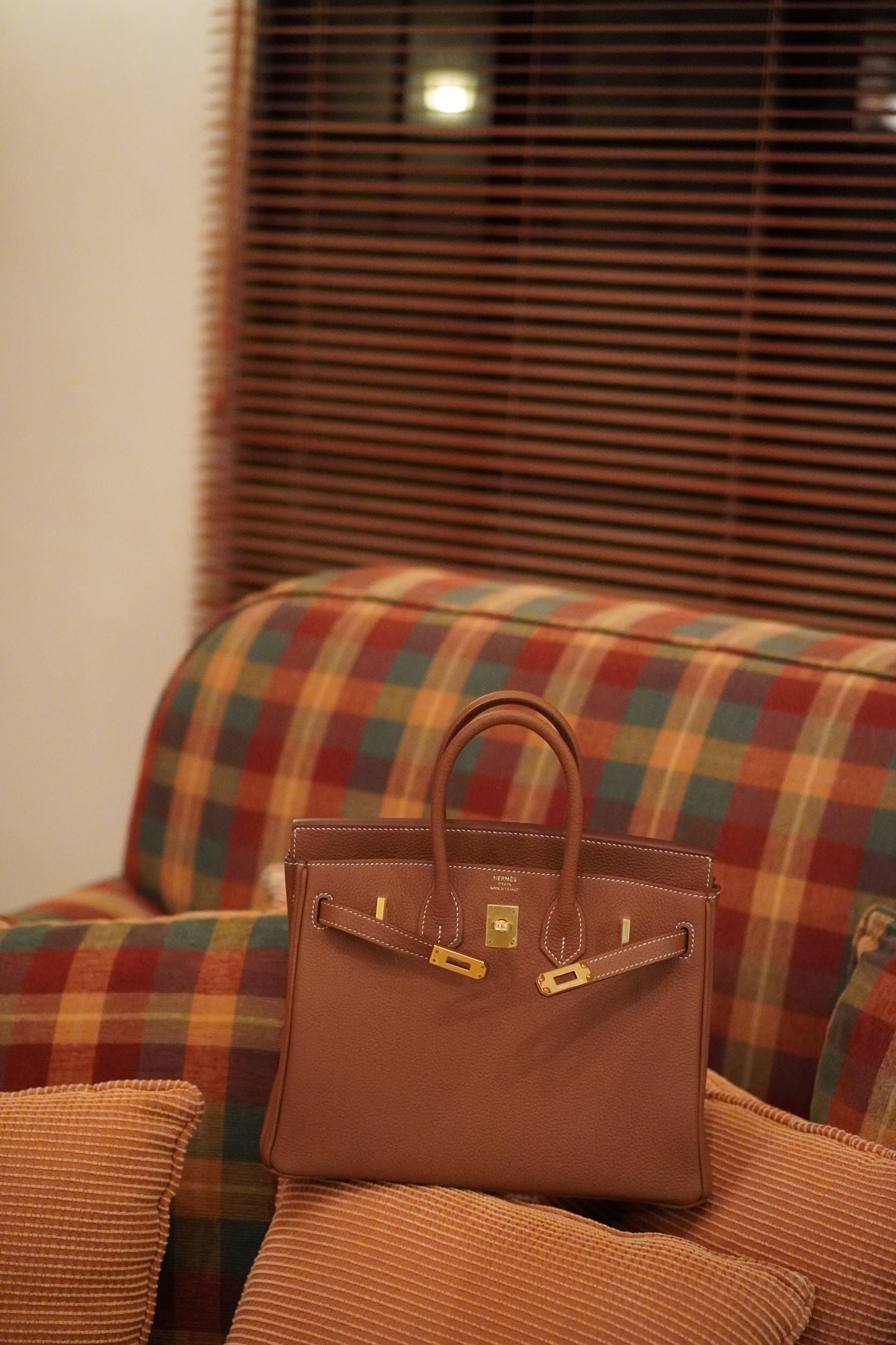 BK 25 in classic Gold Togo leather