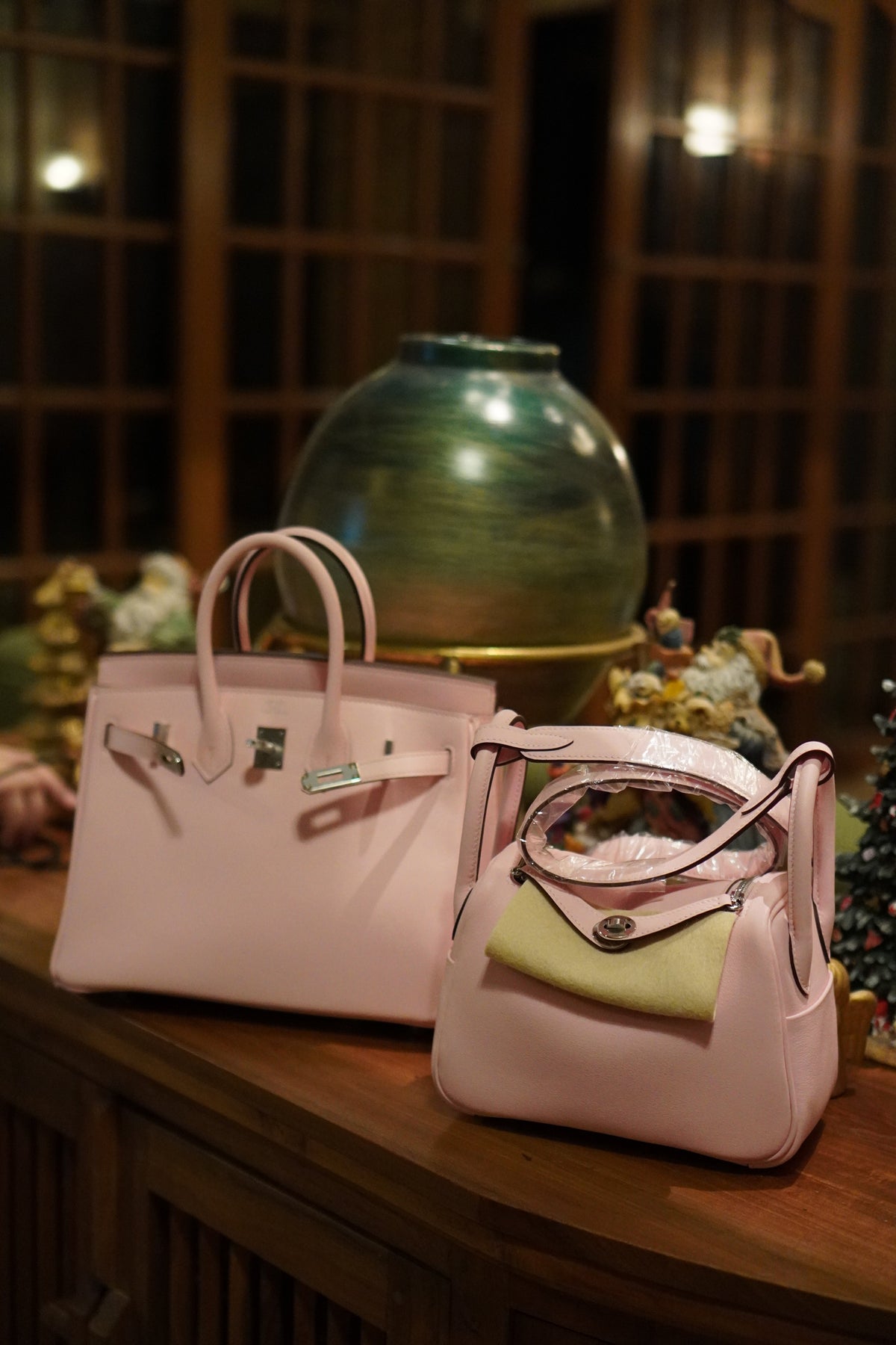 BK 25 in Rose Sakura Swift leather