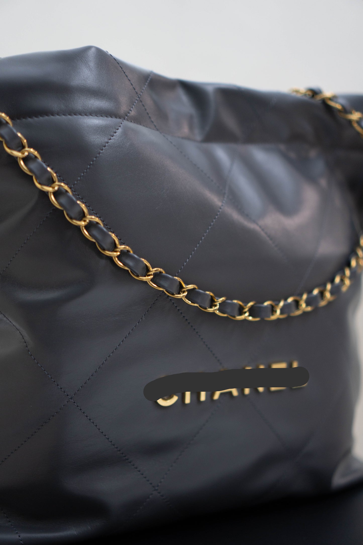 C22 in Shiny Calfskin Dark Grey (Small)