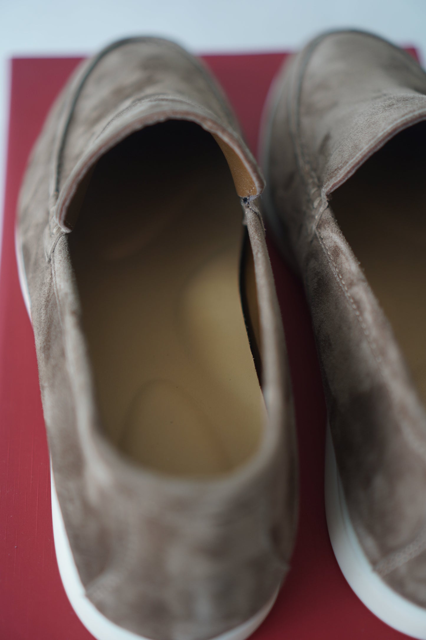 Suede Slip-On Loafers – Taupe Brown