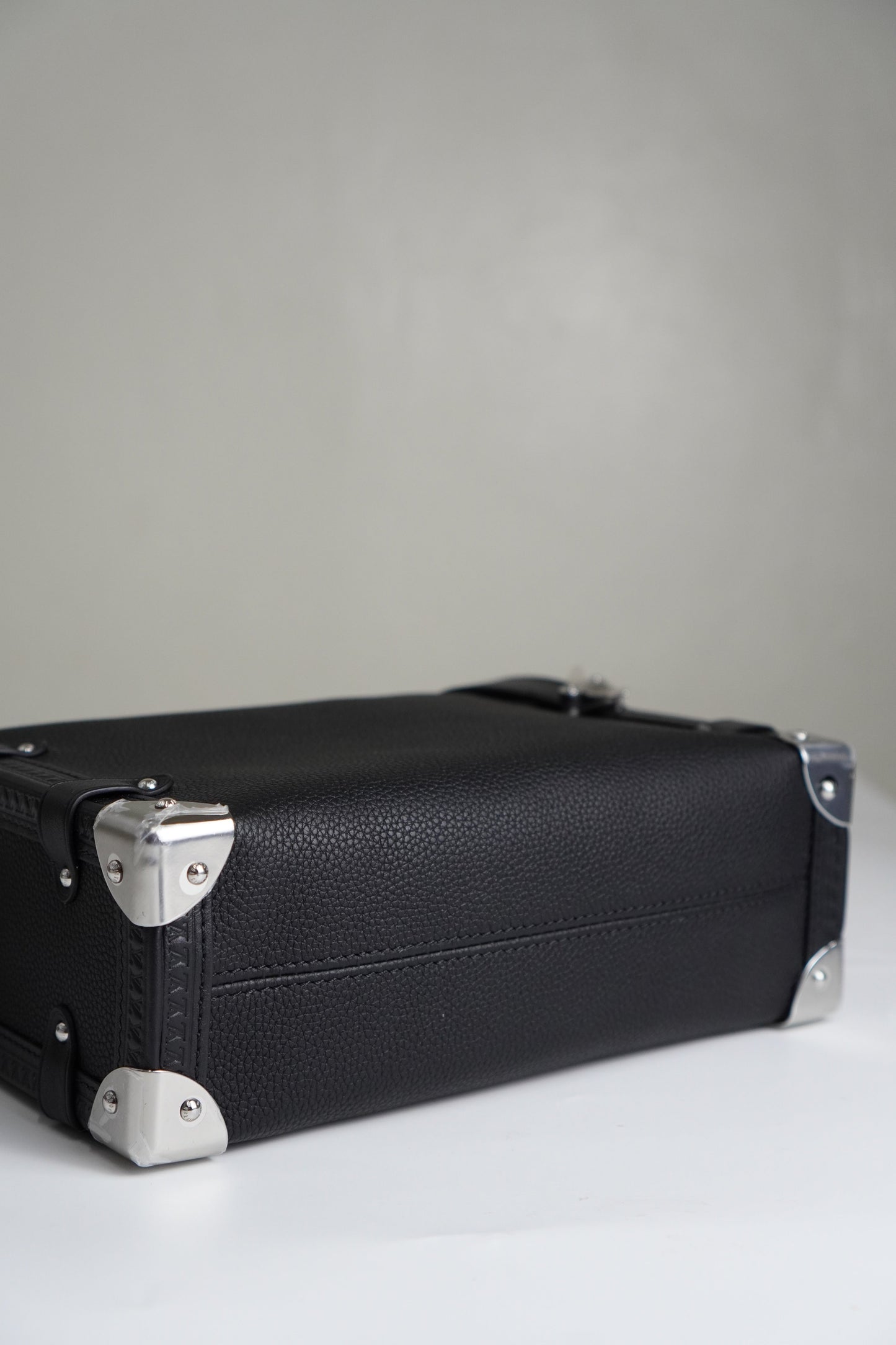Side Trunk Bag in Black Empreinte leather