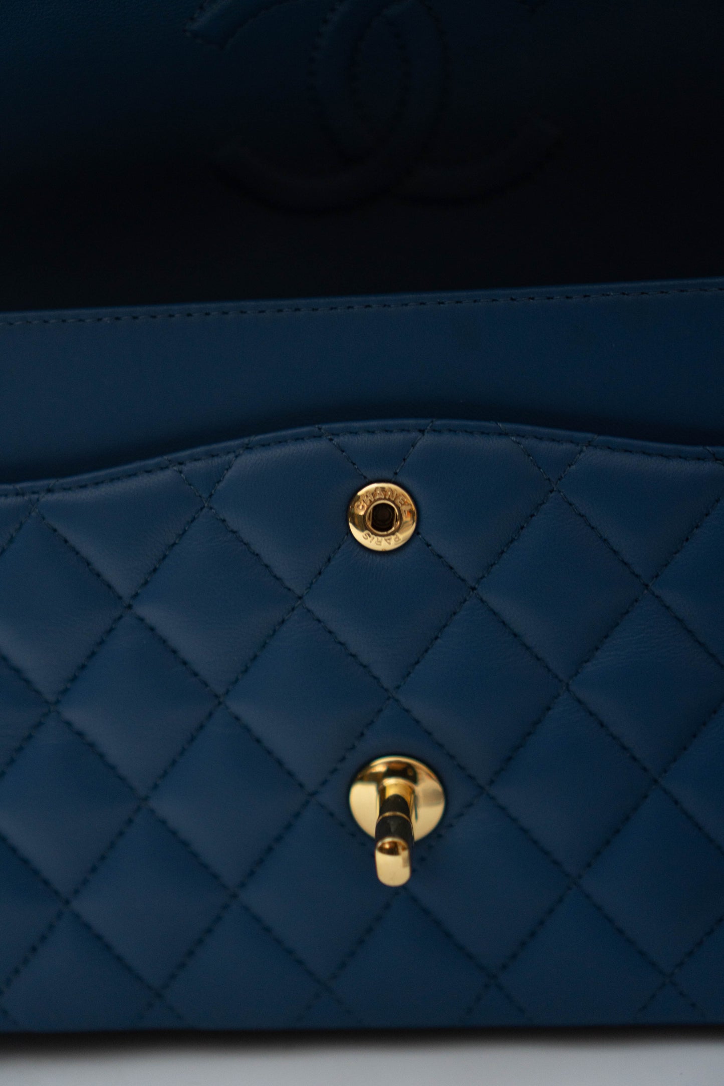 Classic Double Flap Bag in Navy Blue/Dark Blue