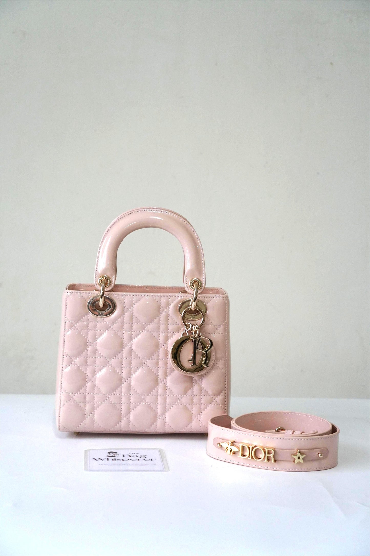 Small Lady Dio R in Light Pink Patent Leather