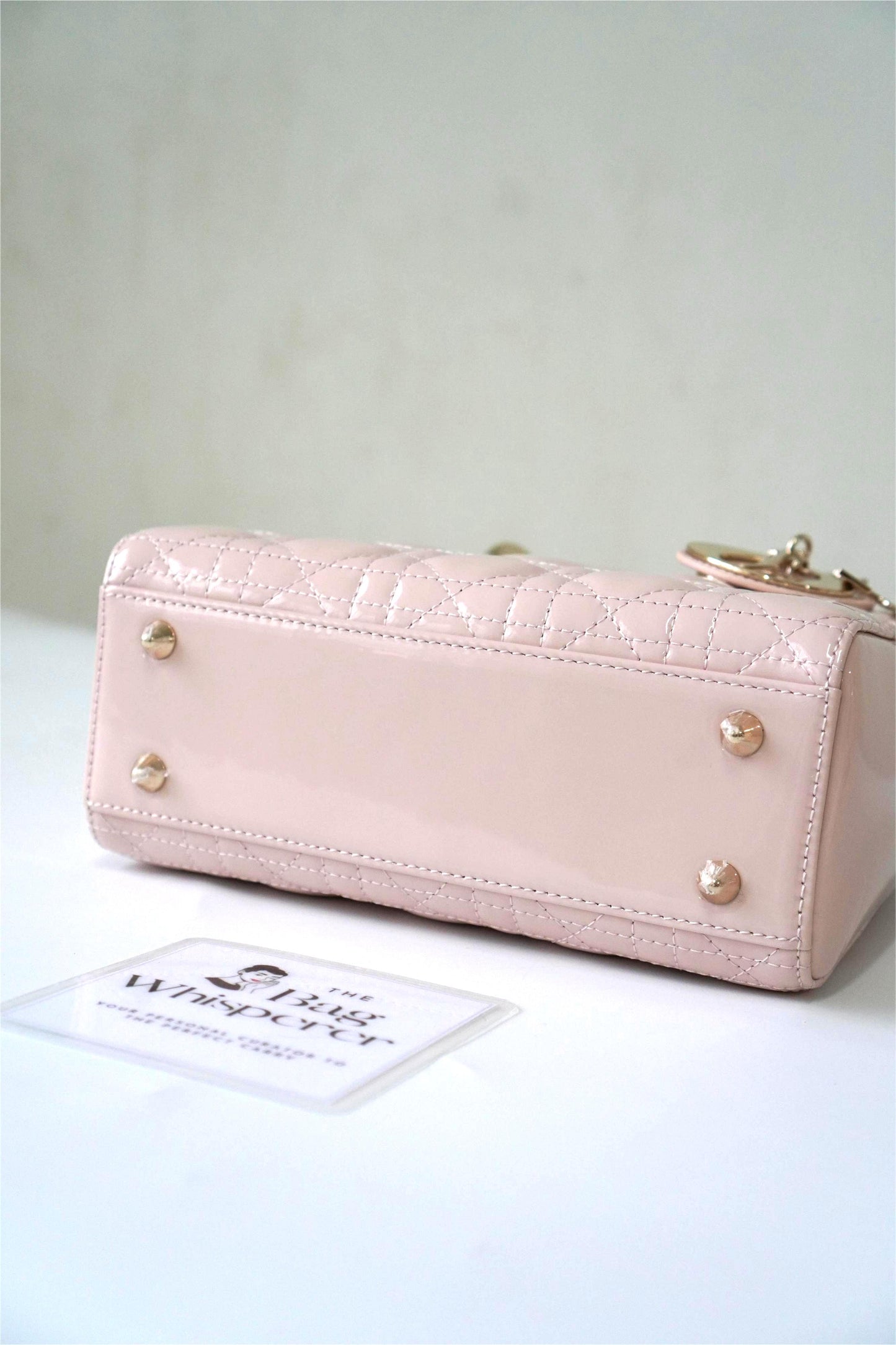 Small Lady Dio R in Light Pink Patent Leather