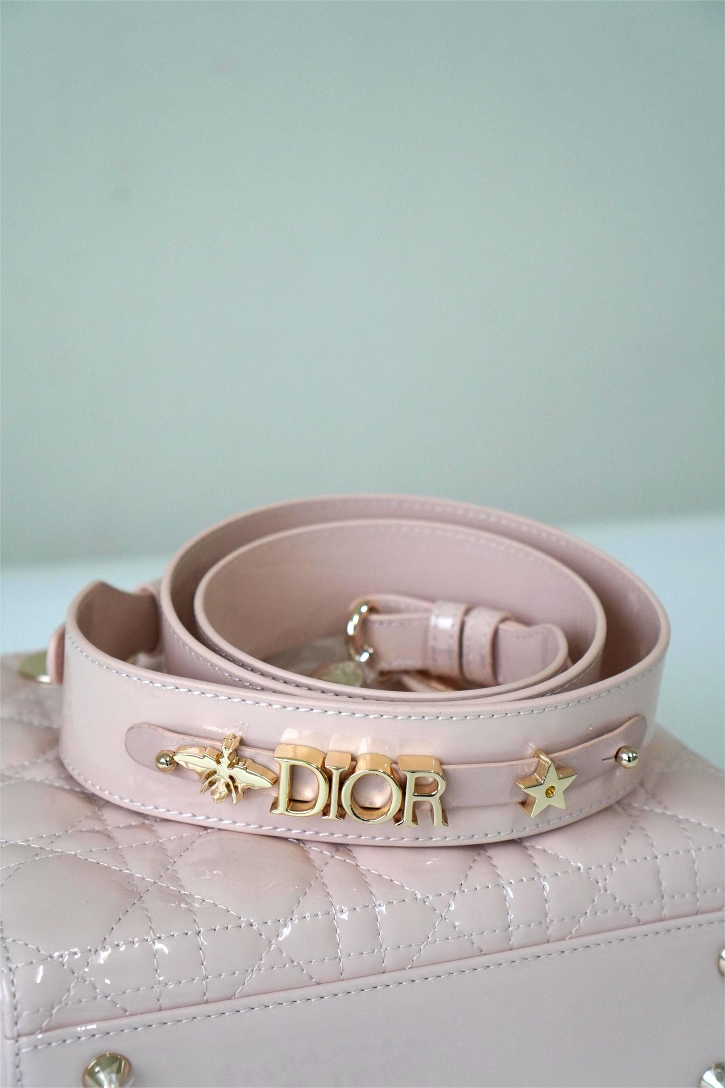 Small Lady Dio R in Light Pink Patent Leather