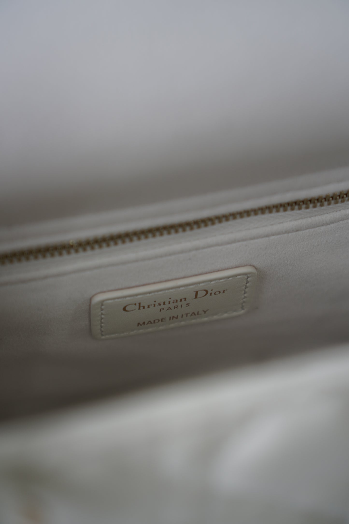Lady D Medium in White Lambskin