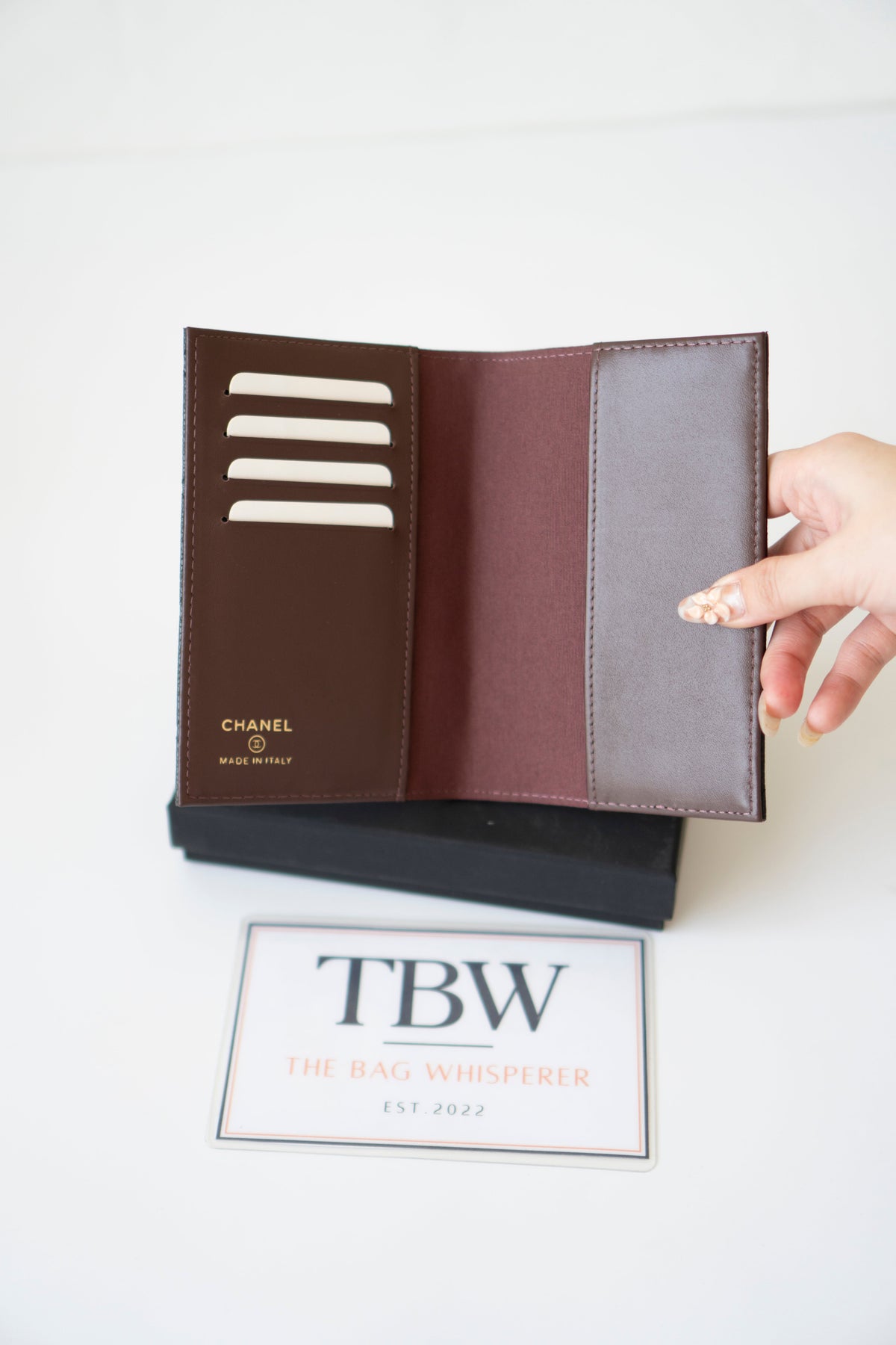 Classic Passport Holder – Black Caviar with Gold Hardware