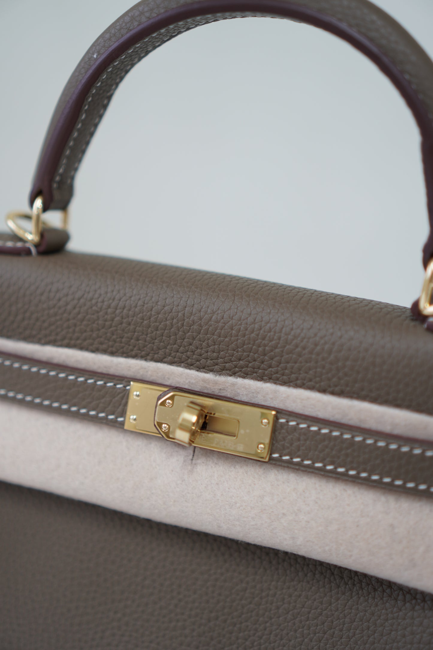 Kelly 25 in Etoupe Togo leather