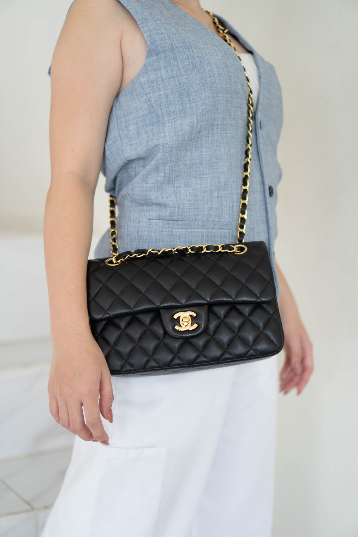 Classic Flap Small – Black Lambskin with Gold Hardware