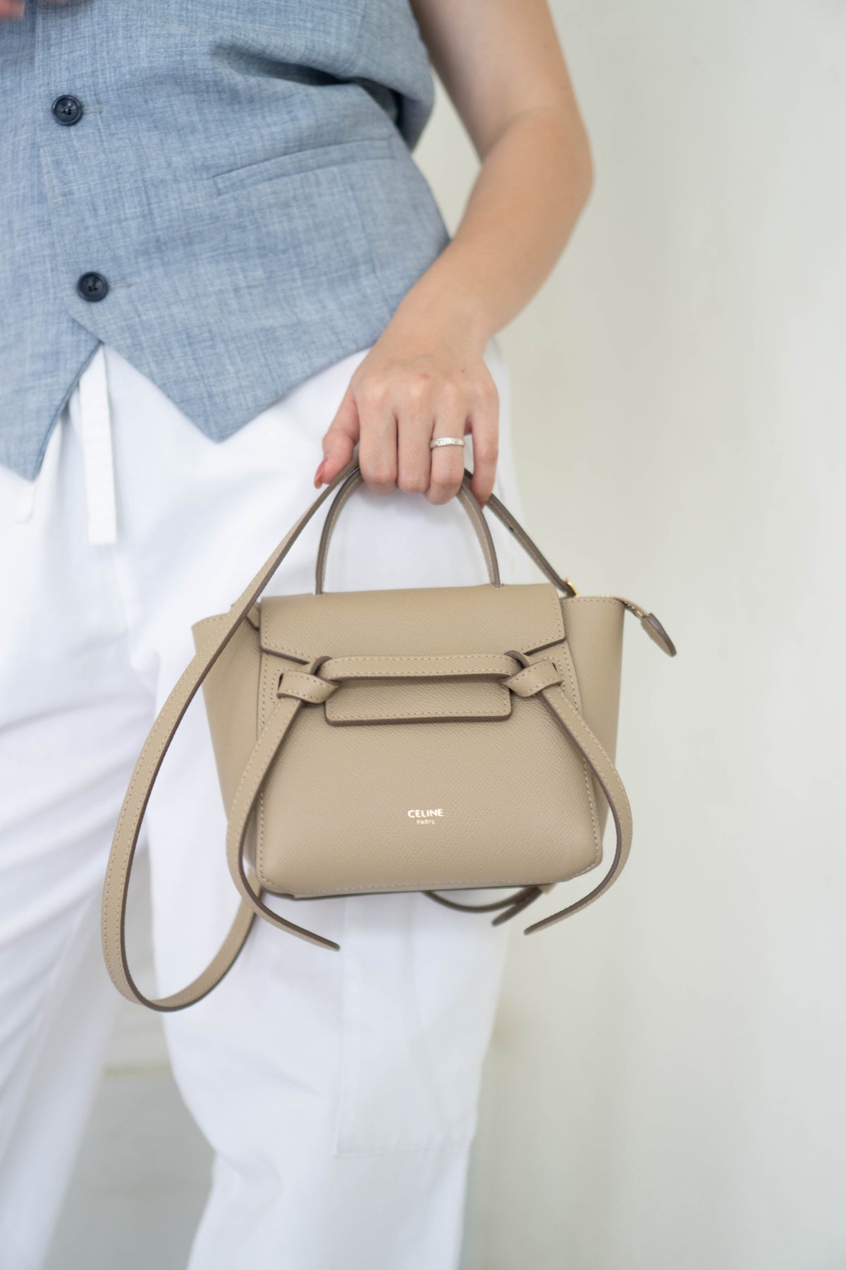 Nano Belt Bag – Light Taupe Calfskin