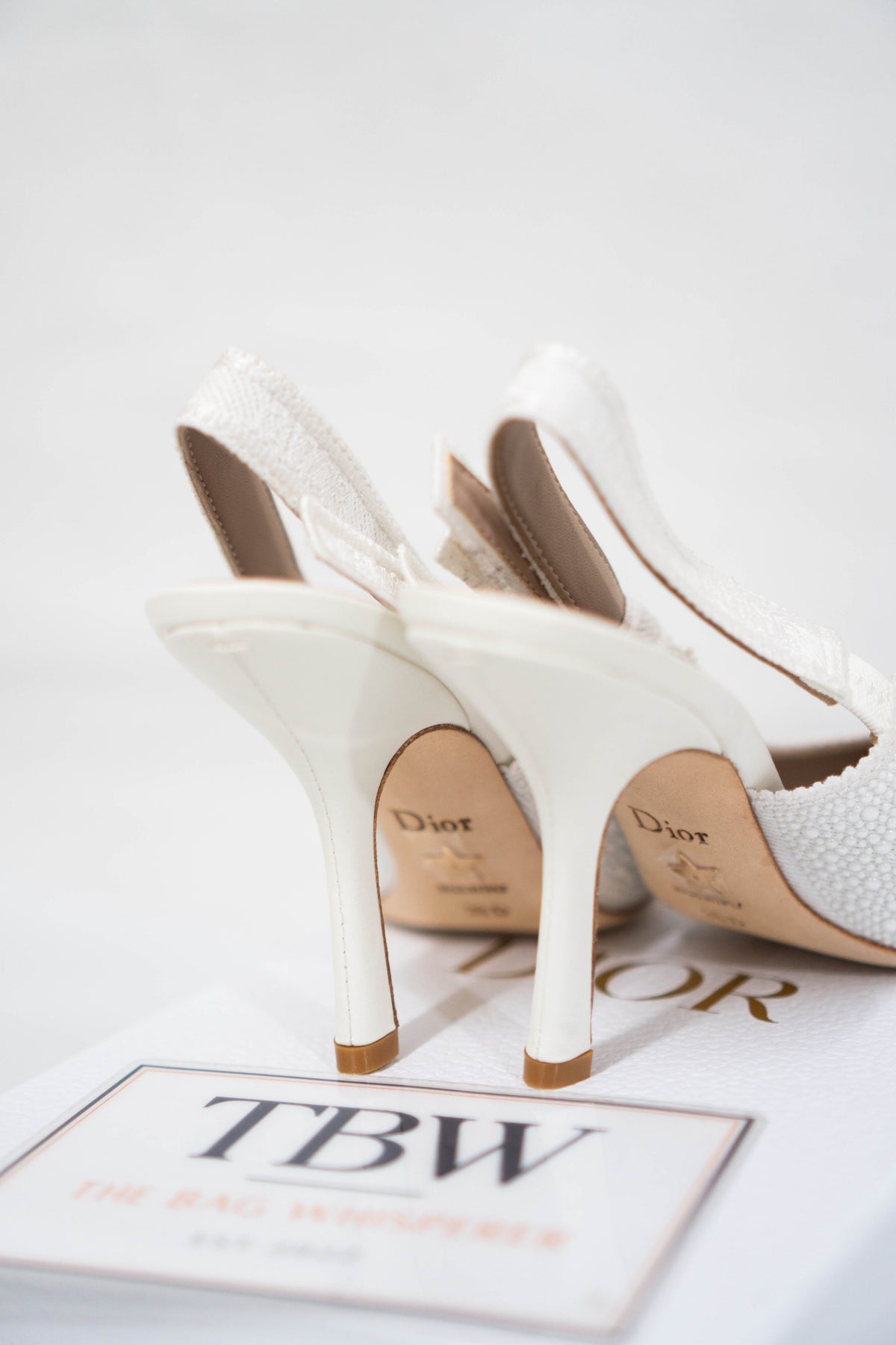 J'Ador Slingback Pump – White Pearl Embroidered