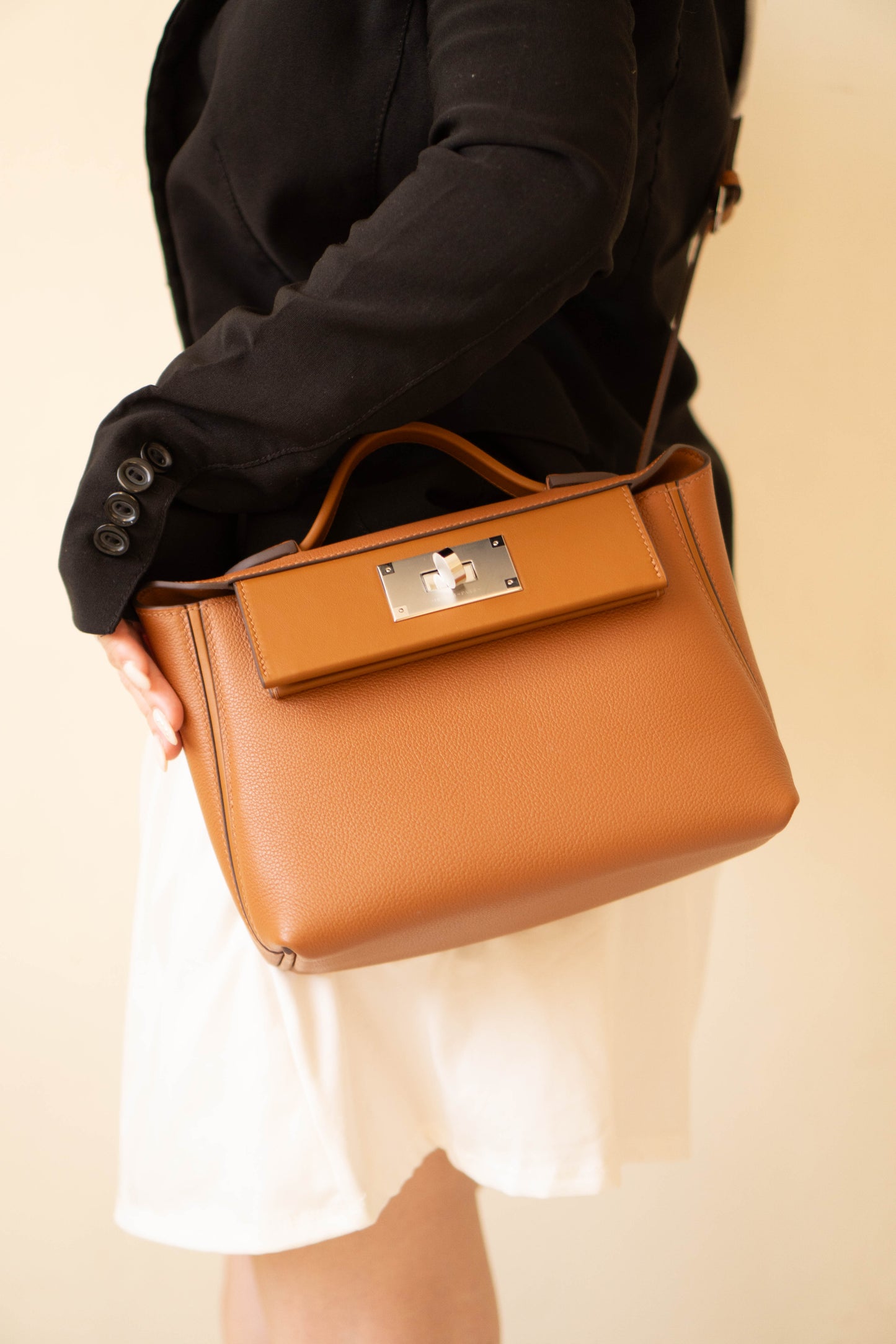 Mini 24/24 in Gold Calfskin With Gold Hardware