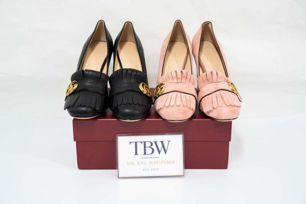 Marmont High-Heel Fringe Pumps – Black