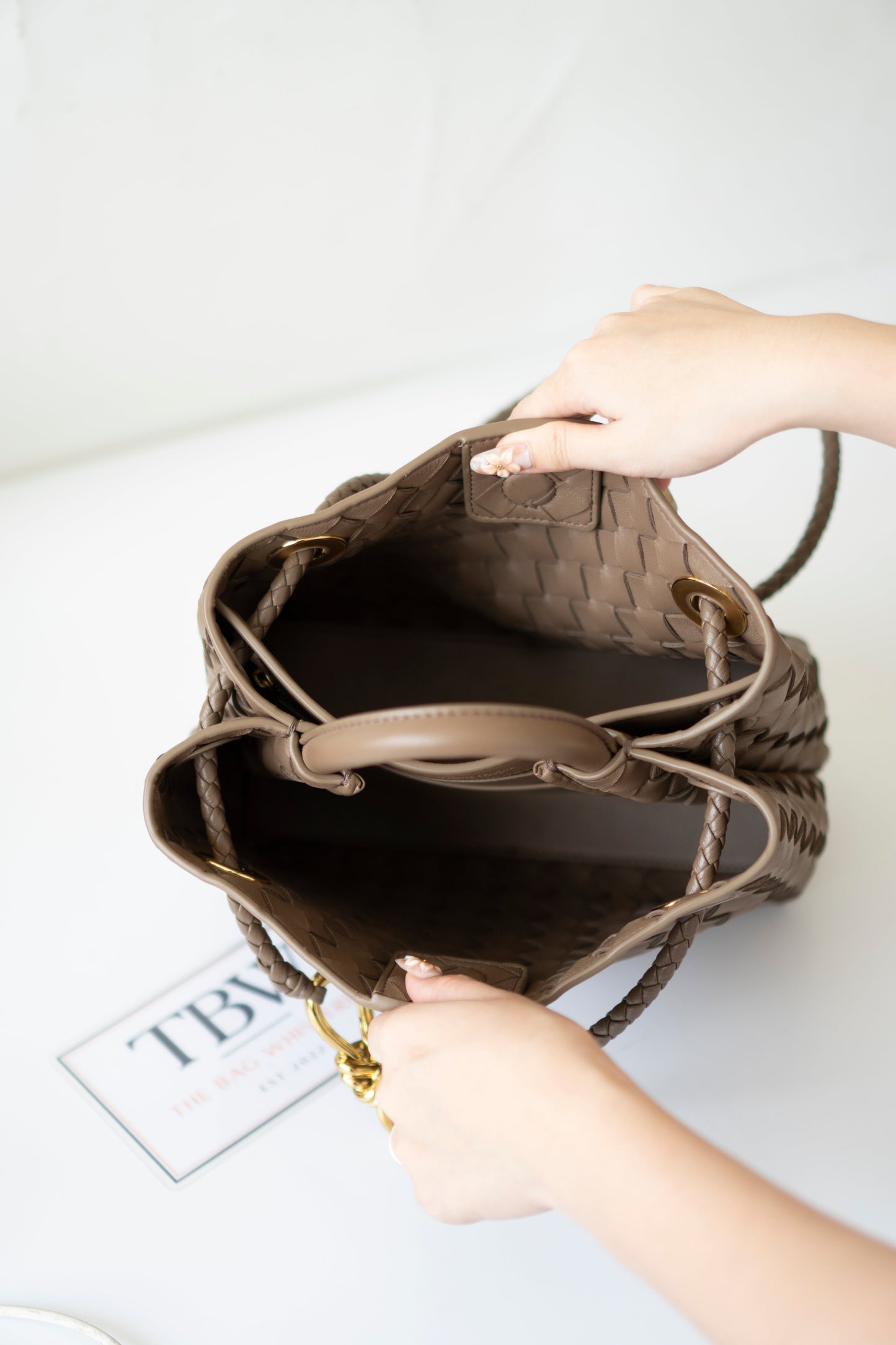 Small Andiamo – Taupe with Gold Hardware