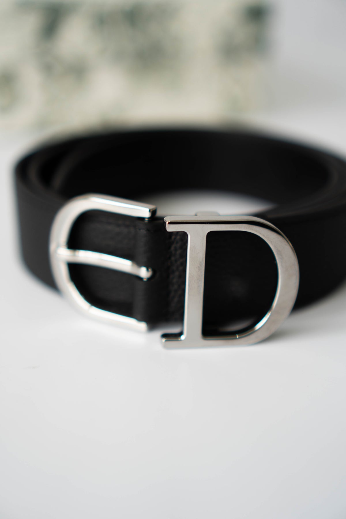 Leather Belt – Black Taurillon with Palladium Buckle