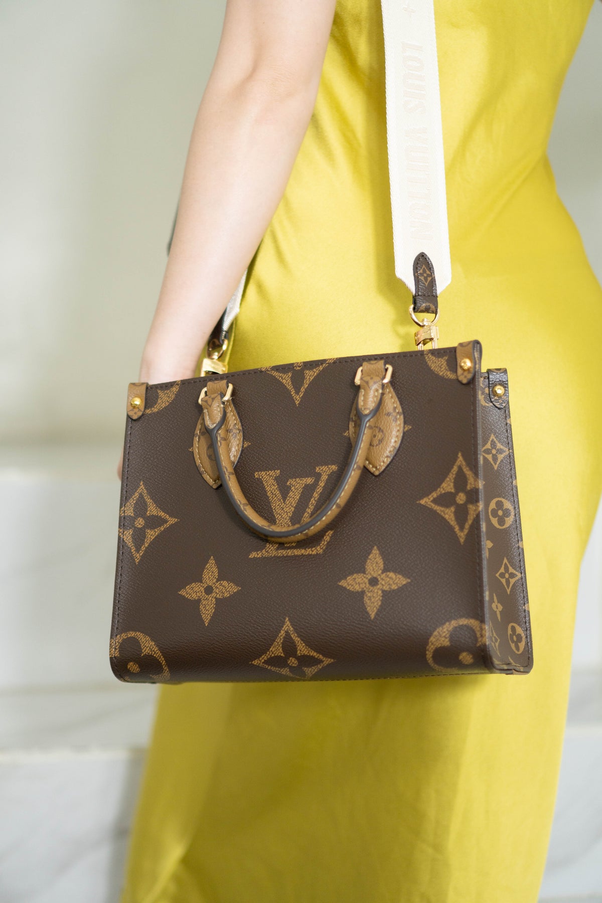 OnTheGo PM in Monogram & Reverse Monogram With Gold Hardware