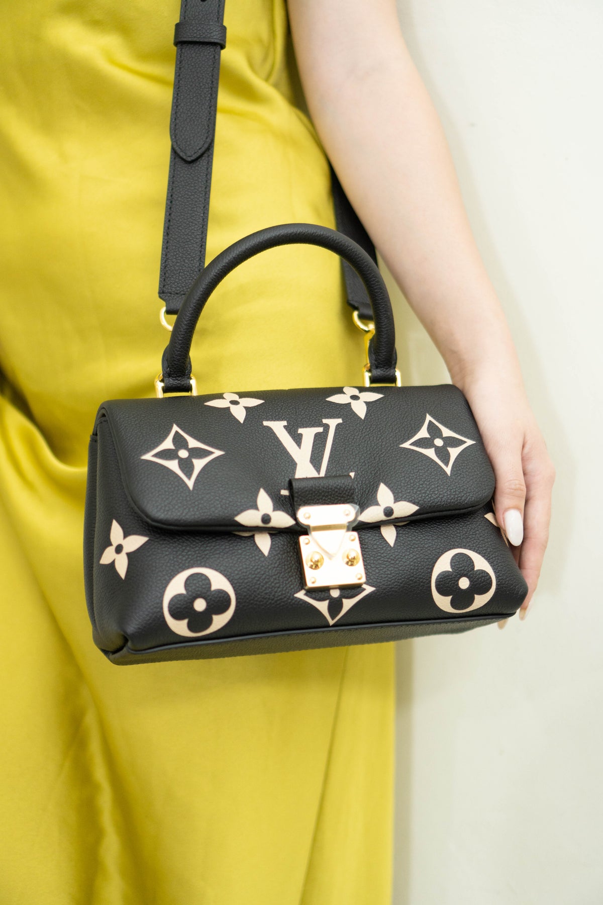Madeleine BB in Black Bicolor Monogram Empreinte Leather in Gold Hardware