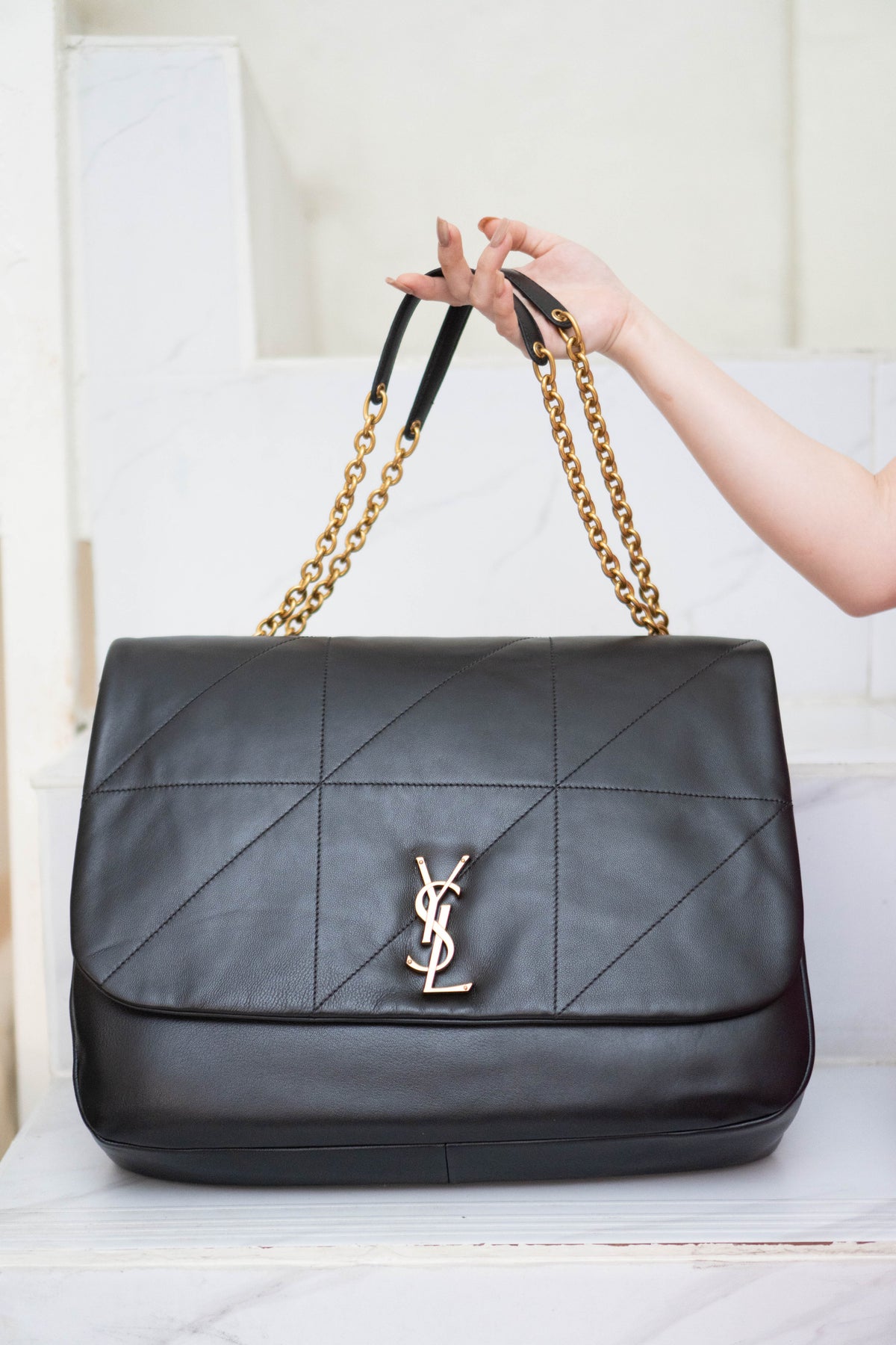 Jamie 4.3 Large In Black Lambskin with Gold Hardware