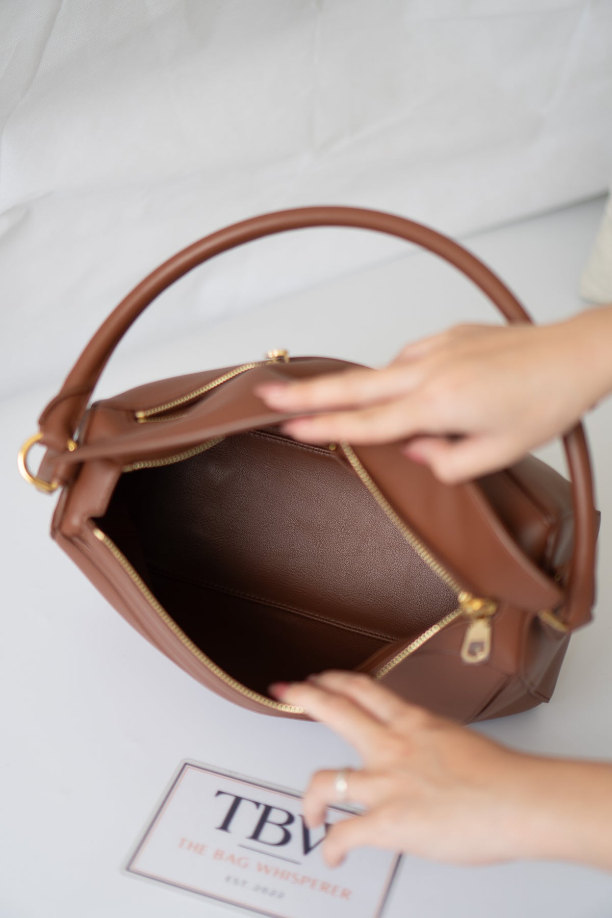 Featherlight Puzzle Bag in Medium Size – Pecan Nappa Lambskin
