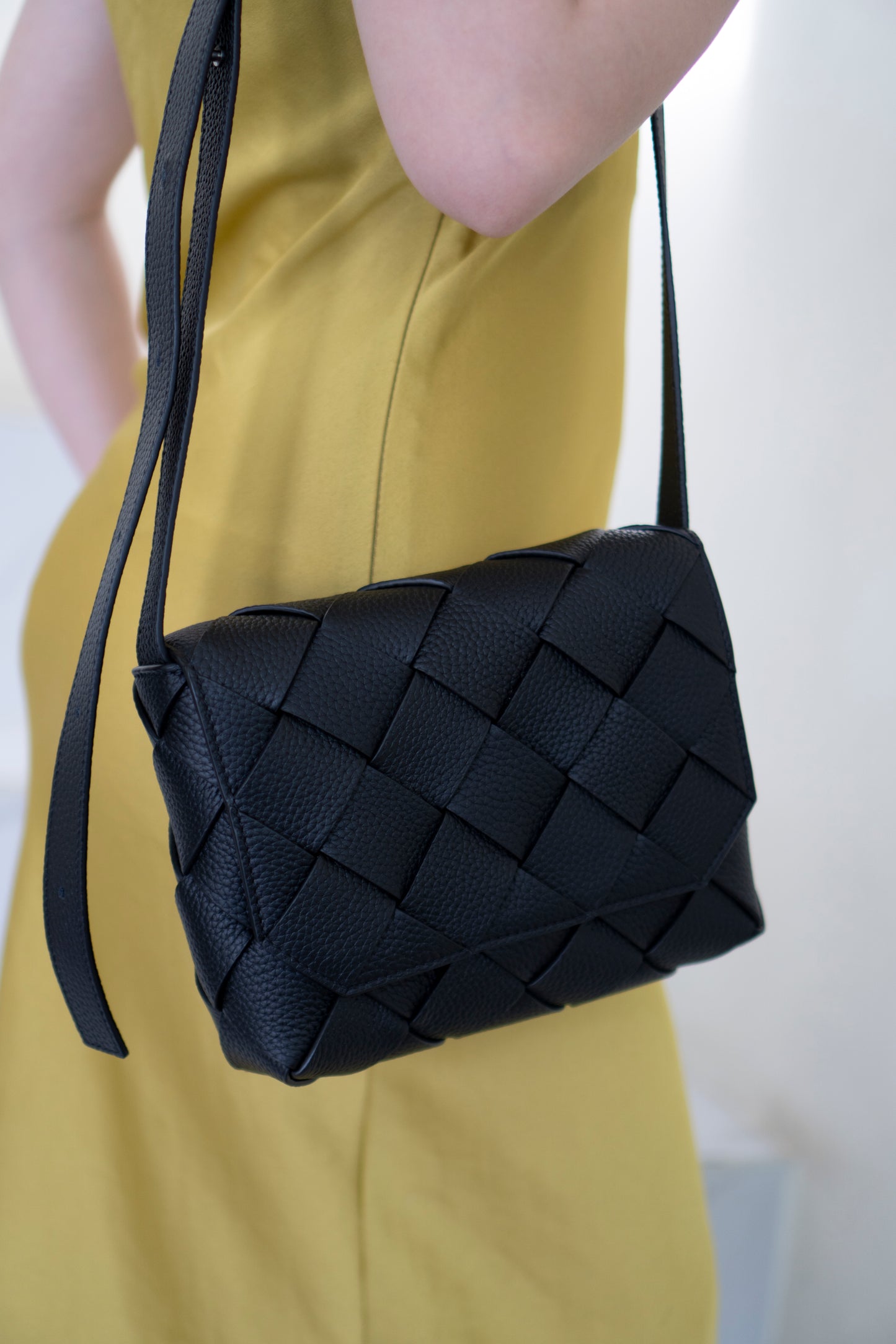 Diago Crossbody – Black Grained Calfskin Leather