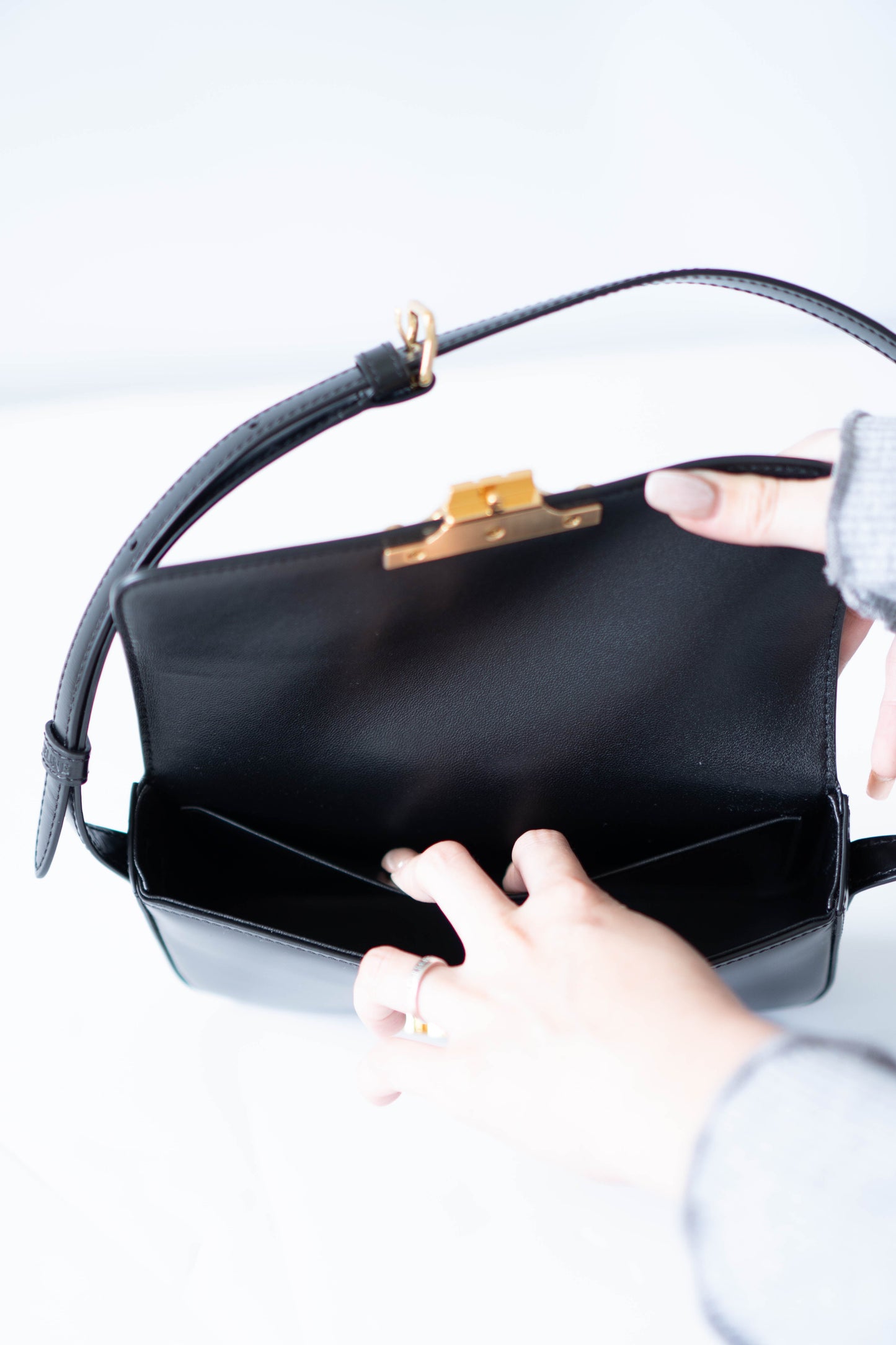 Claud Triomphe in Shiny Calfskin with Gold Hardware