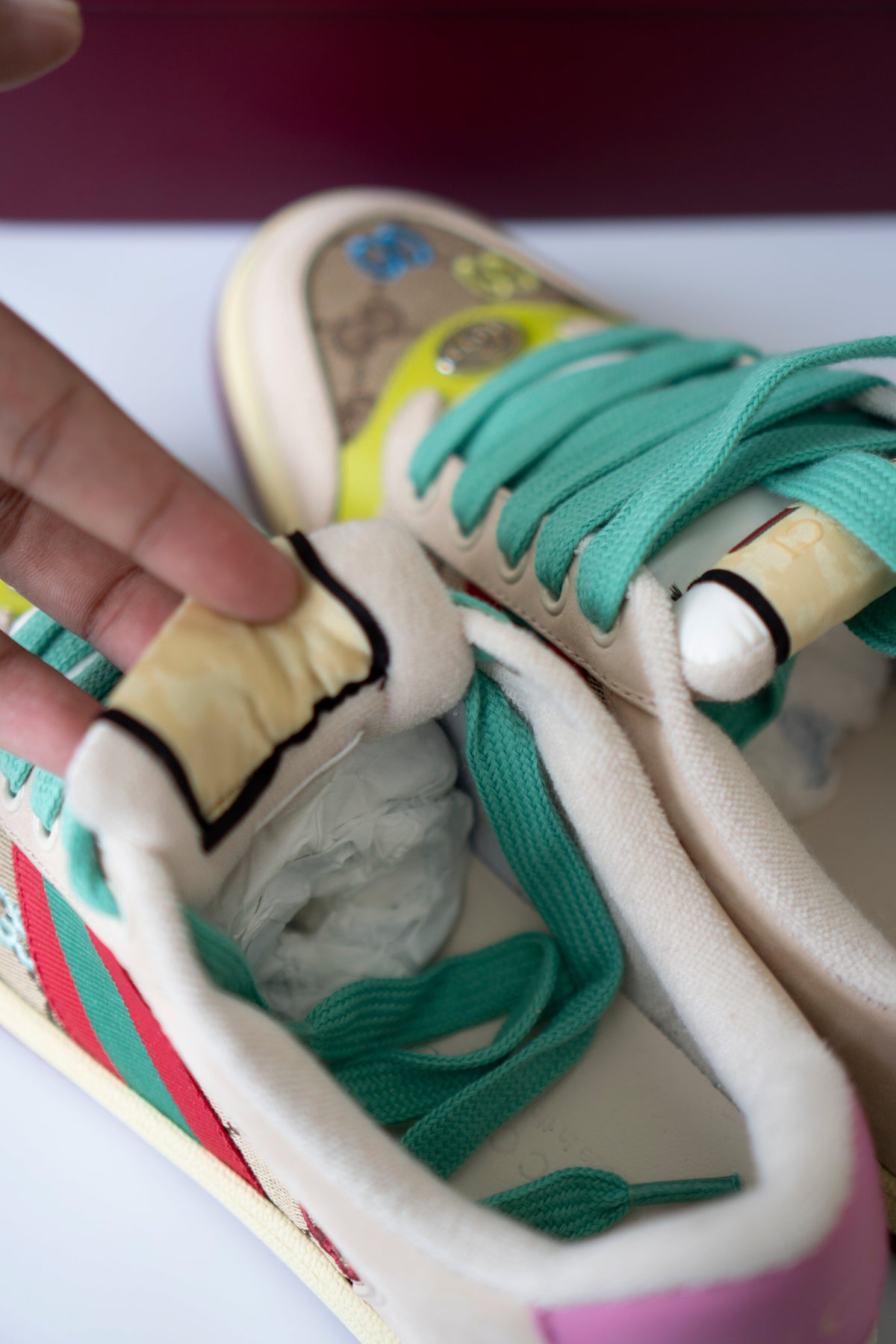 Screener GG Sneaker (Size 40) – Multicolor Canvas & Crystal Edition