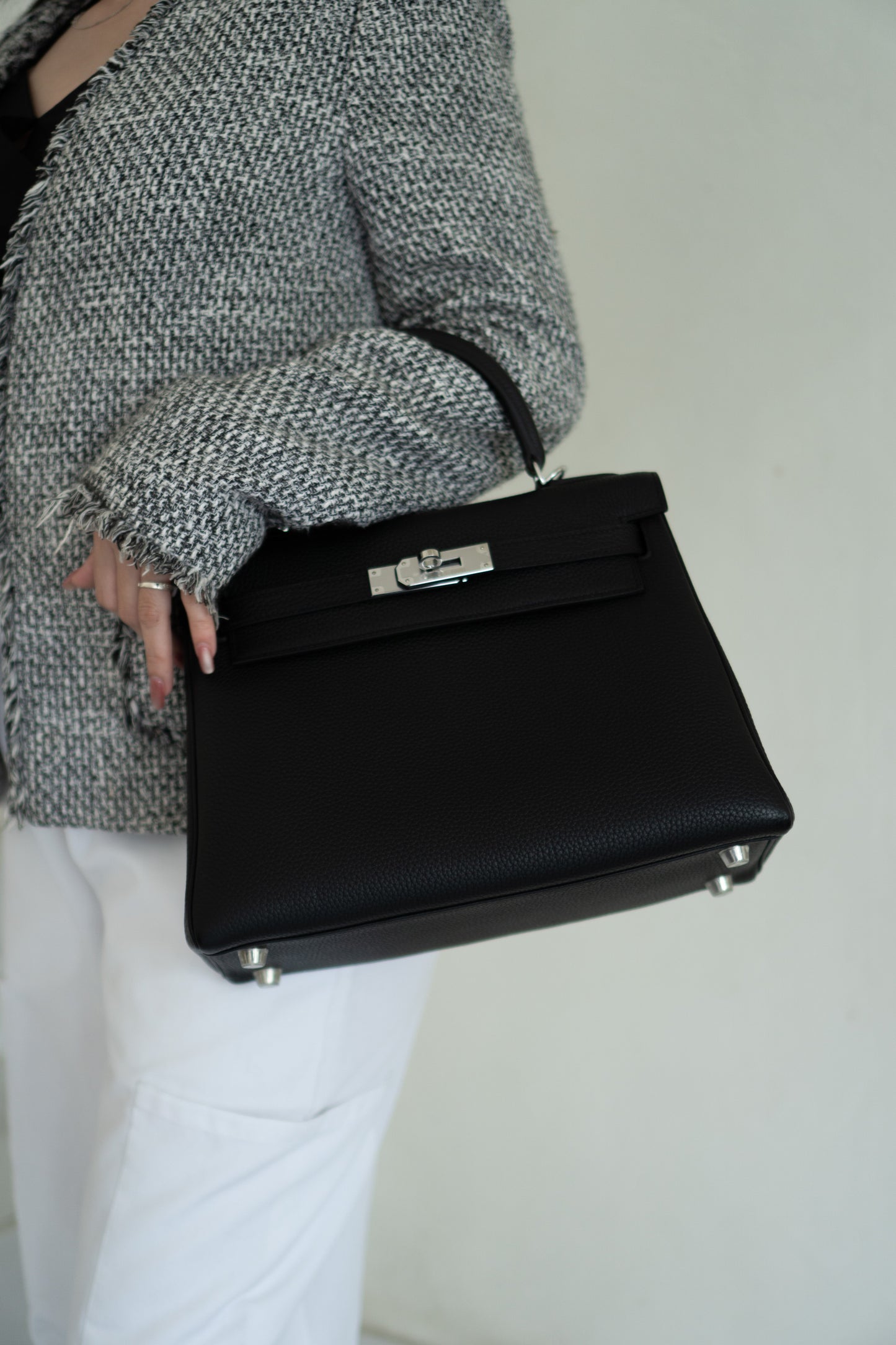 KL 28 – Black Togo with Palladium Hardware