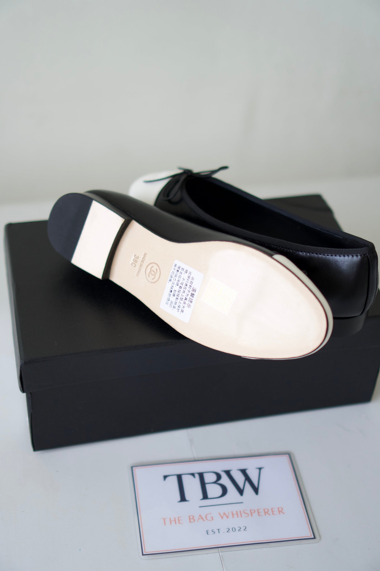 Classic Two-Tone Ballet Flats – Black & White Lambskin