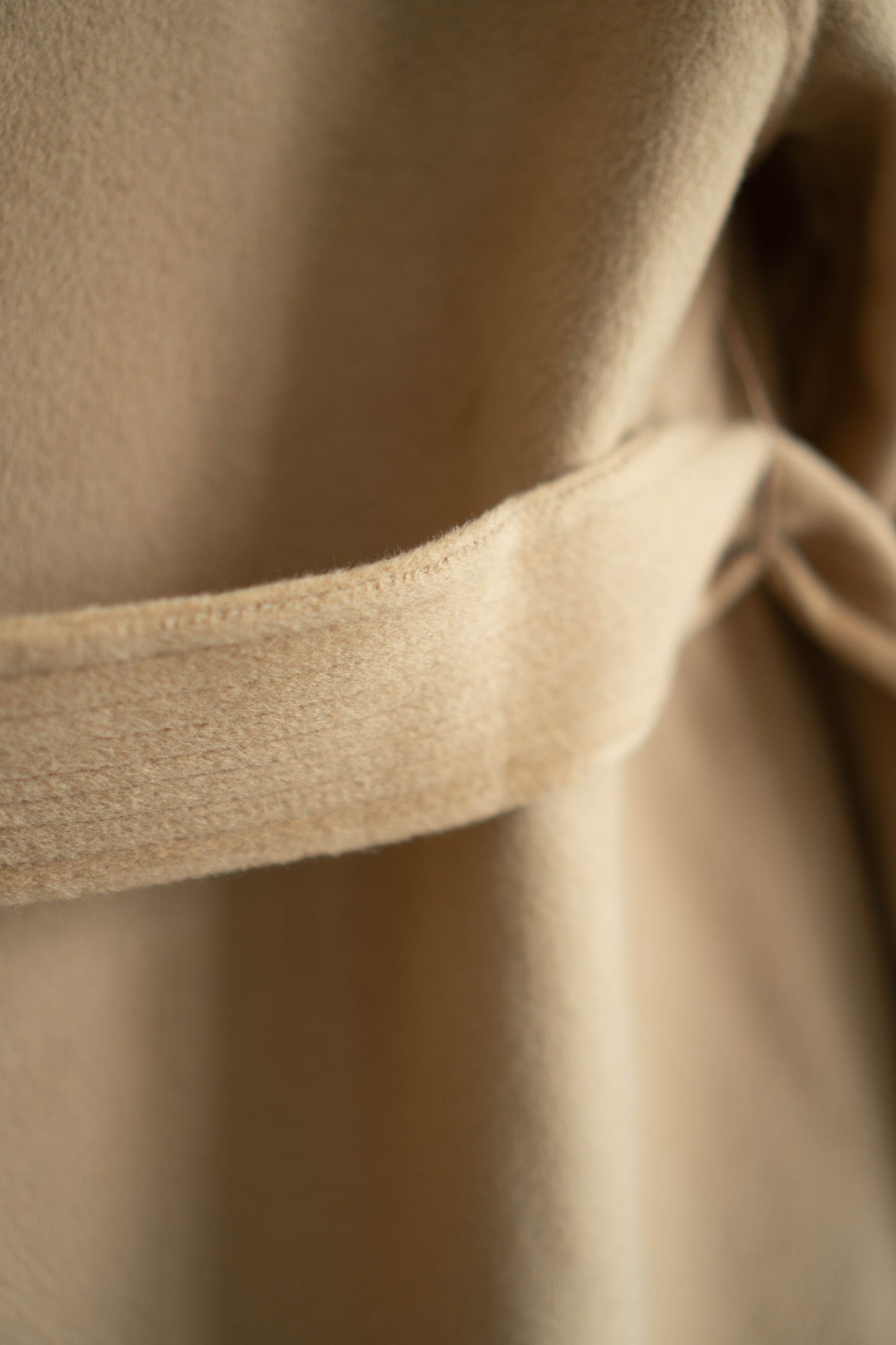long camel-colored double-faced wool coat