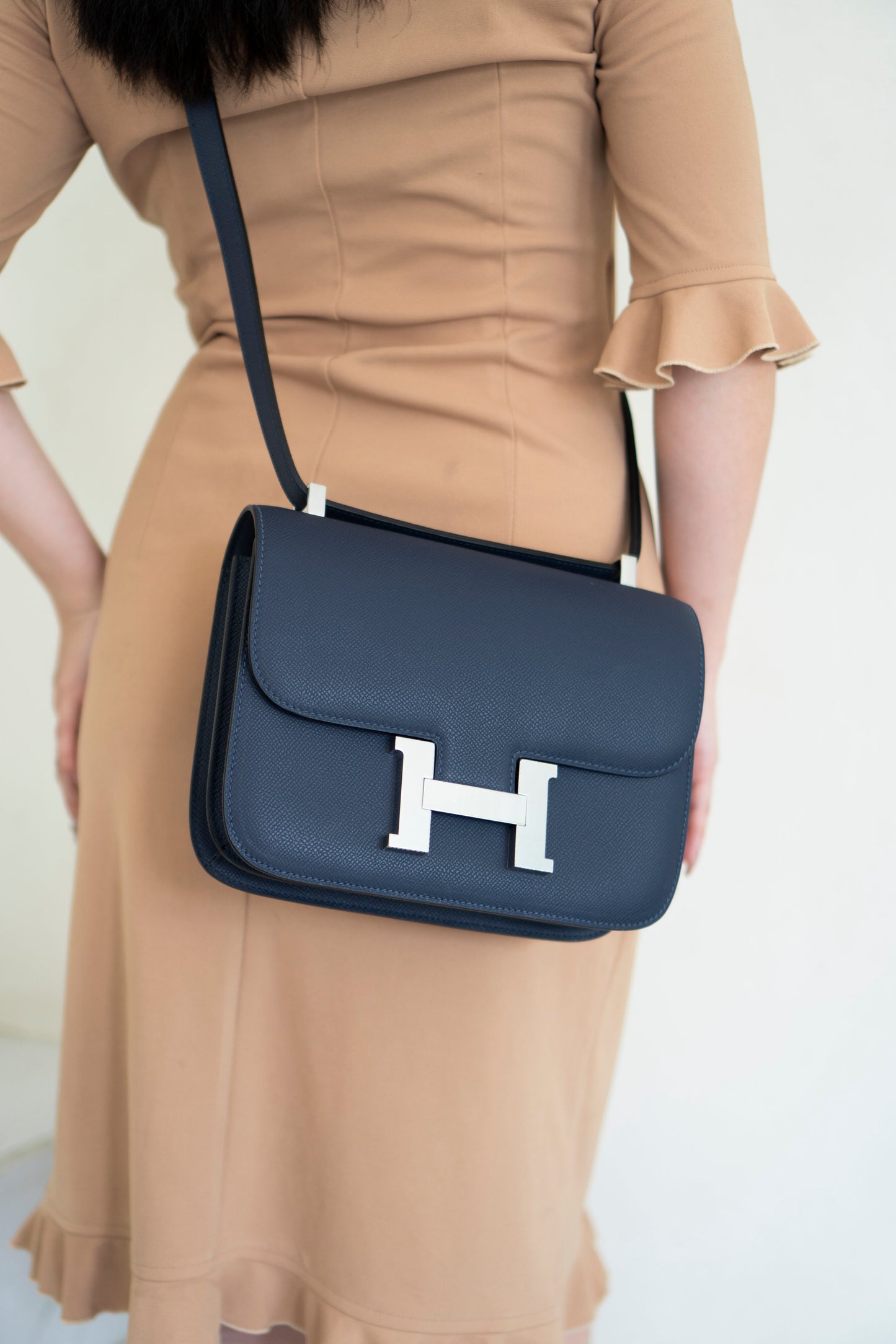 Constanc 23 in Navy Blue Epsom Leather with Palladium Hardware