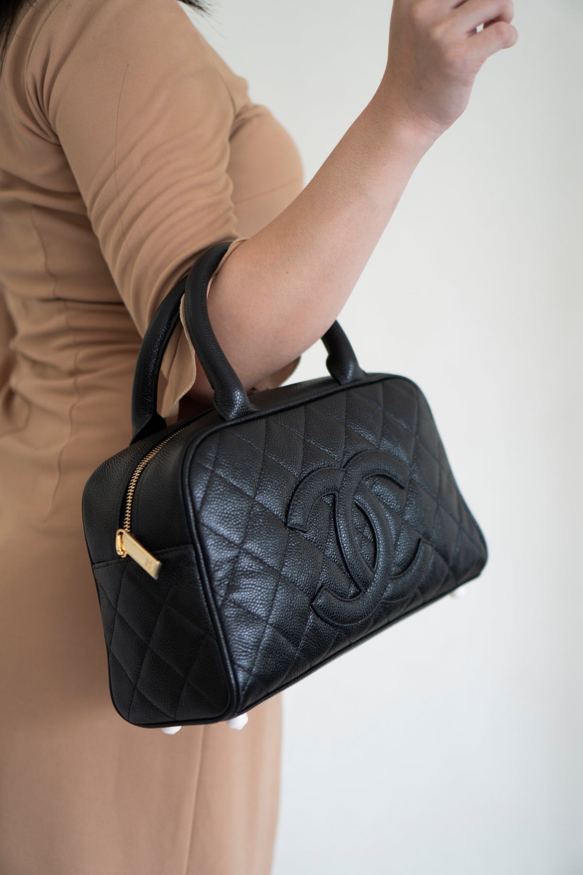 Timeless CC Bowler Bag in Black Caviar Leather