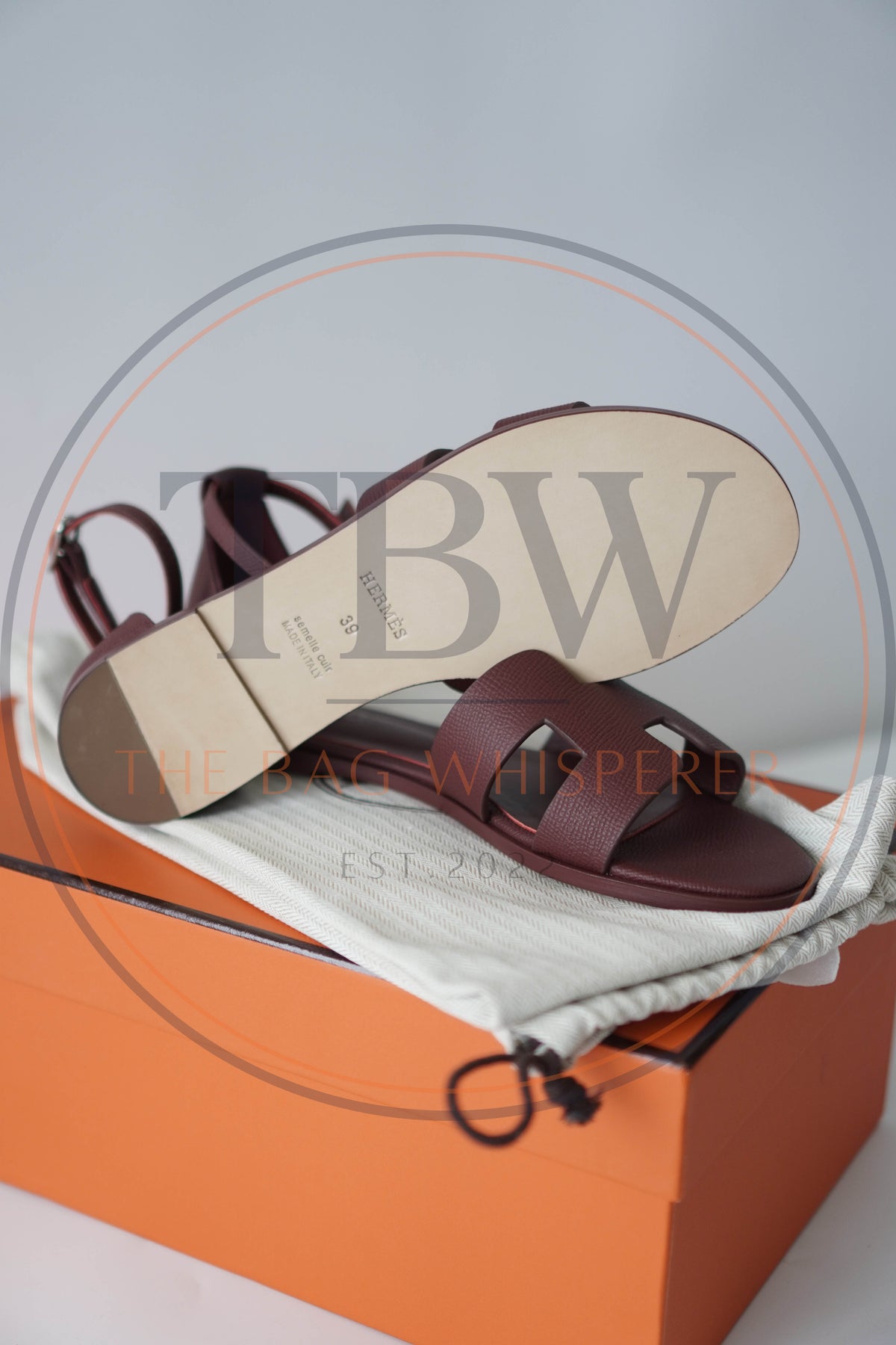 Santorini Ankle Strap Sandals – Burgundy Epsom Leather
