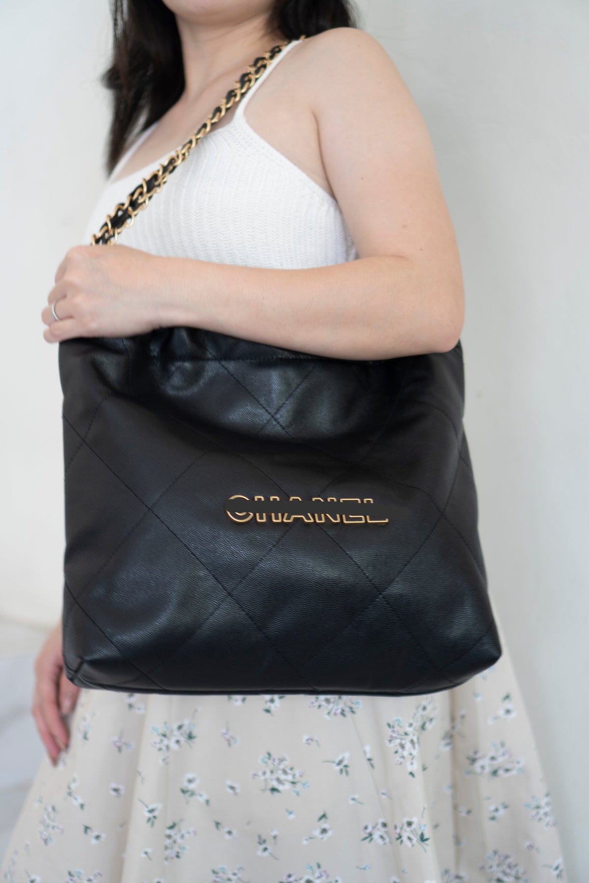 C22 Small Handbag in Black Caviar Leather