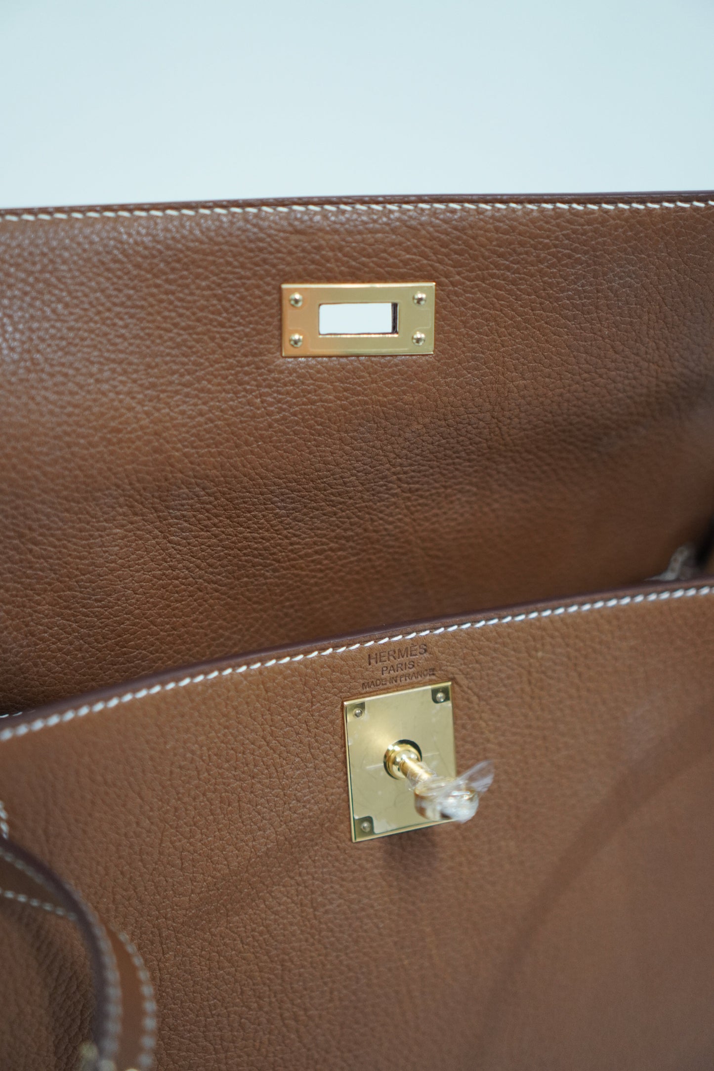 KL Ado Backpack In PM Barenia Leather with Gold Hardware