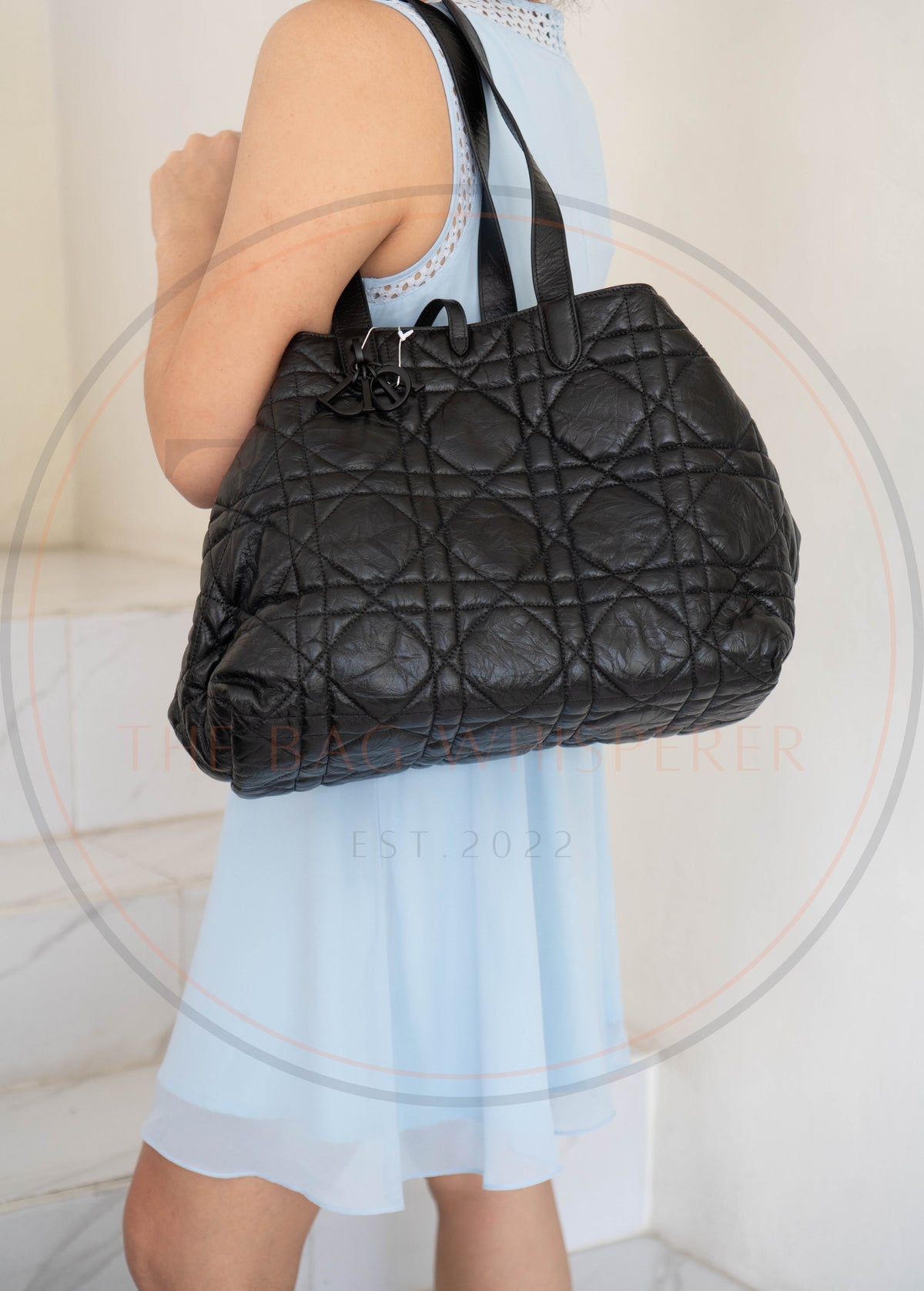 Toujours in Black Crinkled Calfskin Leather with Black Hardware