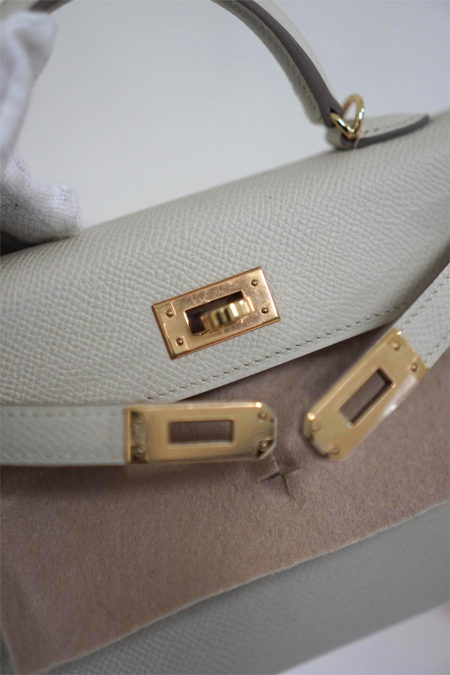 Mini KL in Craie Epsom Leather Gold Hardware